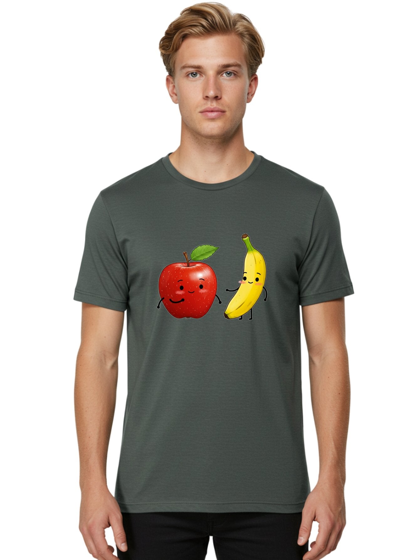 Apple-And-Banana-3 Men'S Graphic Tee, 100% Cotton, Comfortable Casual Summer Wear, Machine Washable, Vintage Camera, Old Camera, Antique Camera, Black Camera, Classic Photography, Photography Equipment, Nostalgic Device, Film Camera, Baq281 21