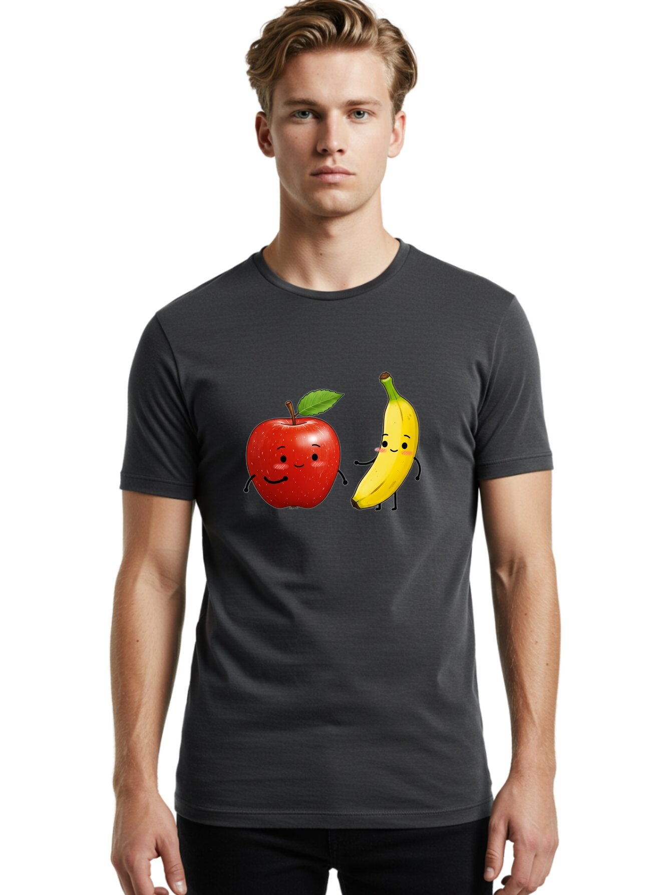Apple-And-Banana-3 Men'S Graphic Tee, 100% Cotton, Comfortable Casual Summer Wear, Machine Washable, Vintage Camera, Old Camera, Antique Camera, Black Camera, Classic Photography, Photography Equipment, Nostalgic Device, Film Camera, Baq281 27