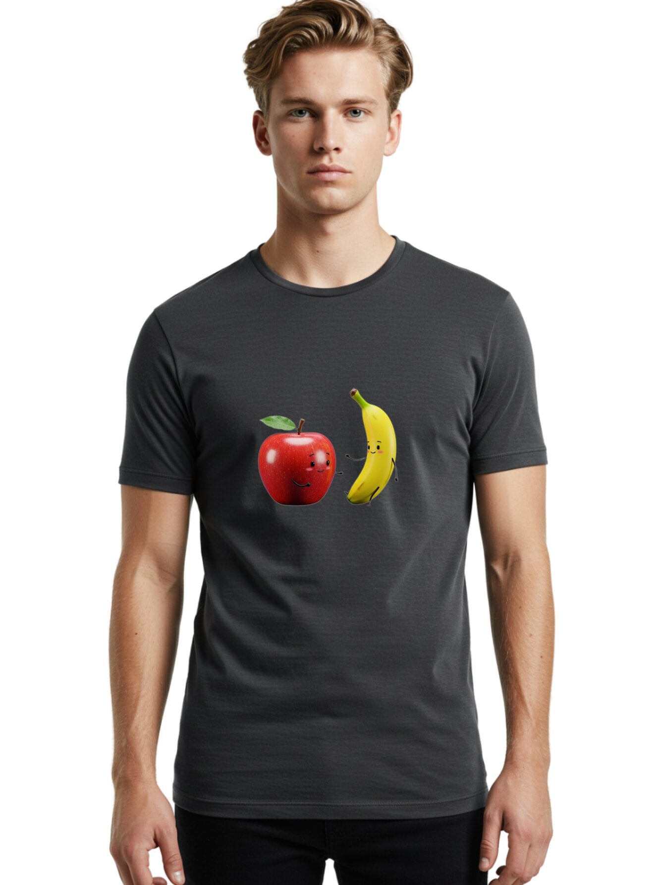 Apple-And-Banana-4 Men'S Graphic Tee, 100% Cotton, Comfortable Casual Summer Wear, Machine Washable, Vintage Camera, Old Camera, Antique Camera, Black Camera, Classic Photography, Photography Equipment, Nostalgic Device, Film Camera, Baq282 18