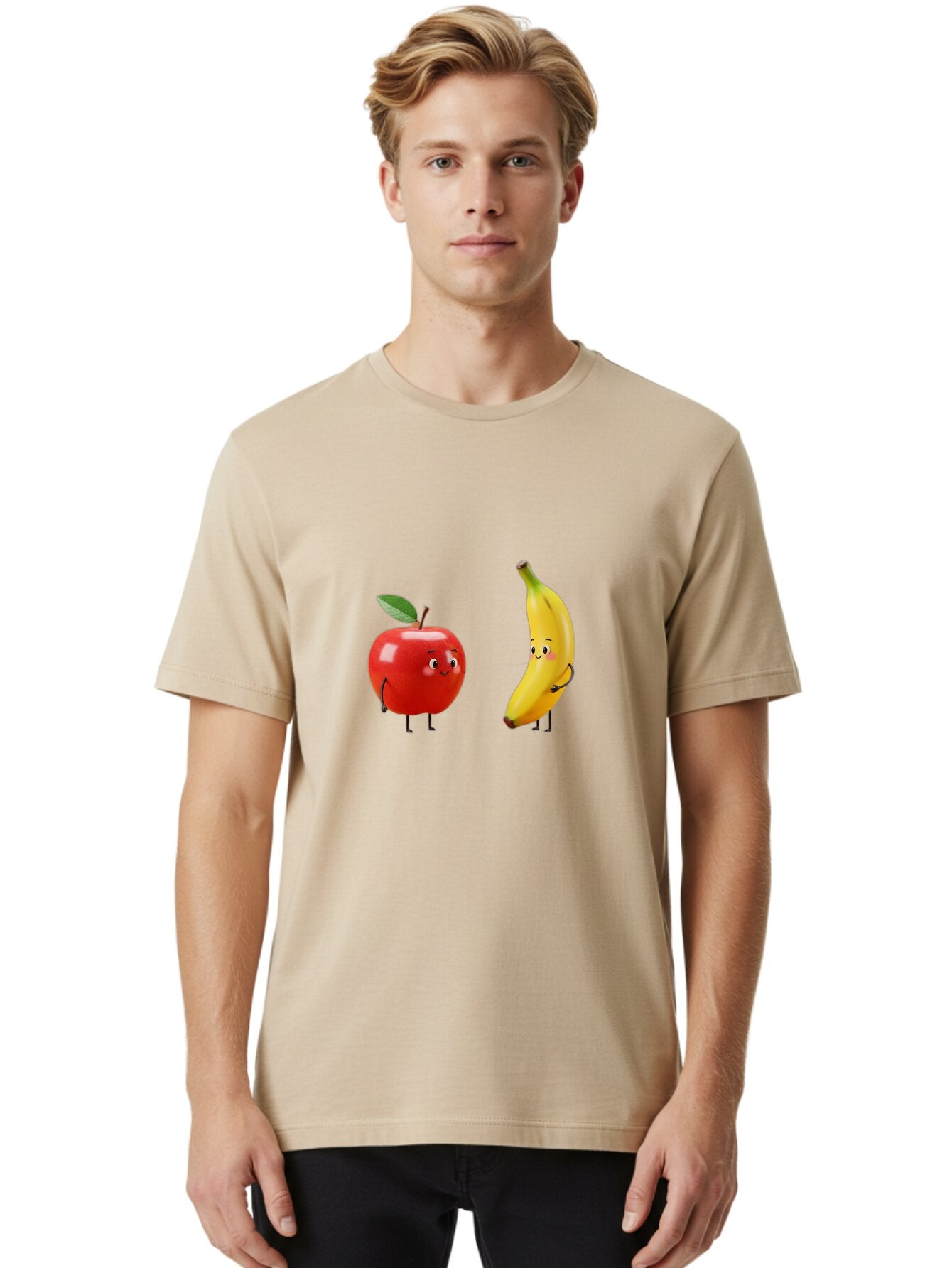 Apple-And-Banana-5 Men'S Graphic Tee, 100% Cotton, Comfortable Casual Summer Wear, Machine Washable, Vintage Camera, Old Camera, Antique Camera, Black Camera, Classic Photography, Photography Equipment, Nostalgic Device, Film Camera, Baq283 20