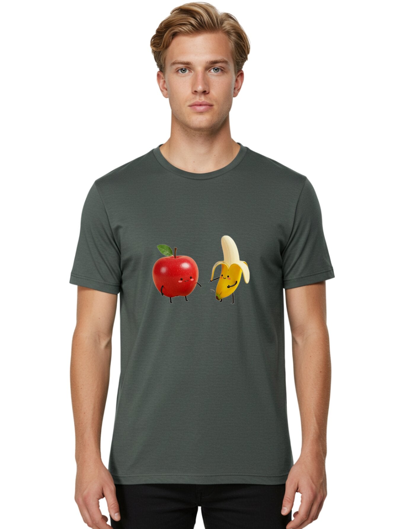 Apple-And-Banana-7 Men'S Graphic Tee, 100% Cotton, Comfortable Casual Summer Wear, Machine Washable, Vintage Camera, Old Camera, Antique Camera, Black Camera, Classic Photography, Photography Equipment, Nostalgic Device, Film Camera, Baq285 24
