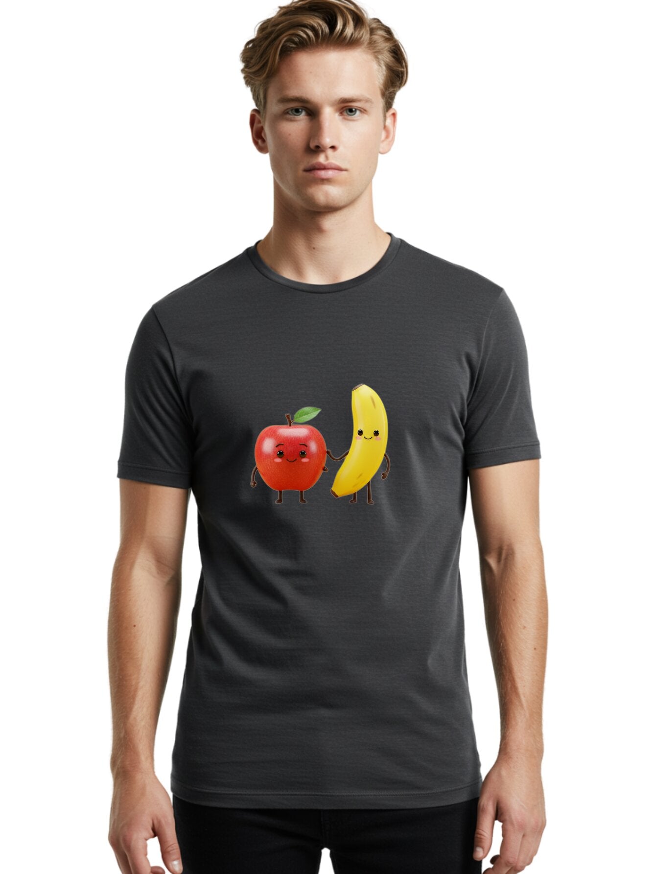 Apple-Banana-Friends Men'S Graphic Tee, 100% Cotton, Comfortable Casual Summer Wear, Machine Washable, Vintage Camera, Old Camera, Antique Camera, Black Camera, Classic Photography, Photography Equipment, Nostalgic Device, Film Camera, Baq288 21