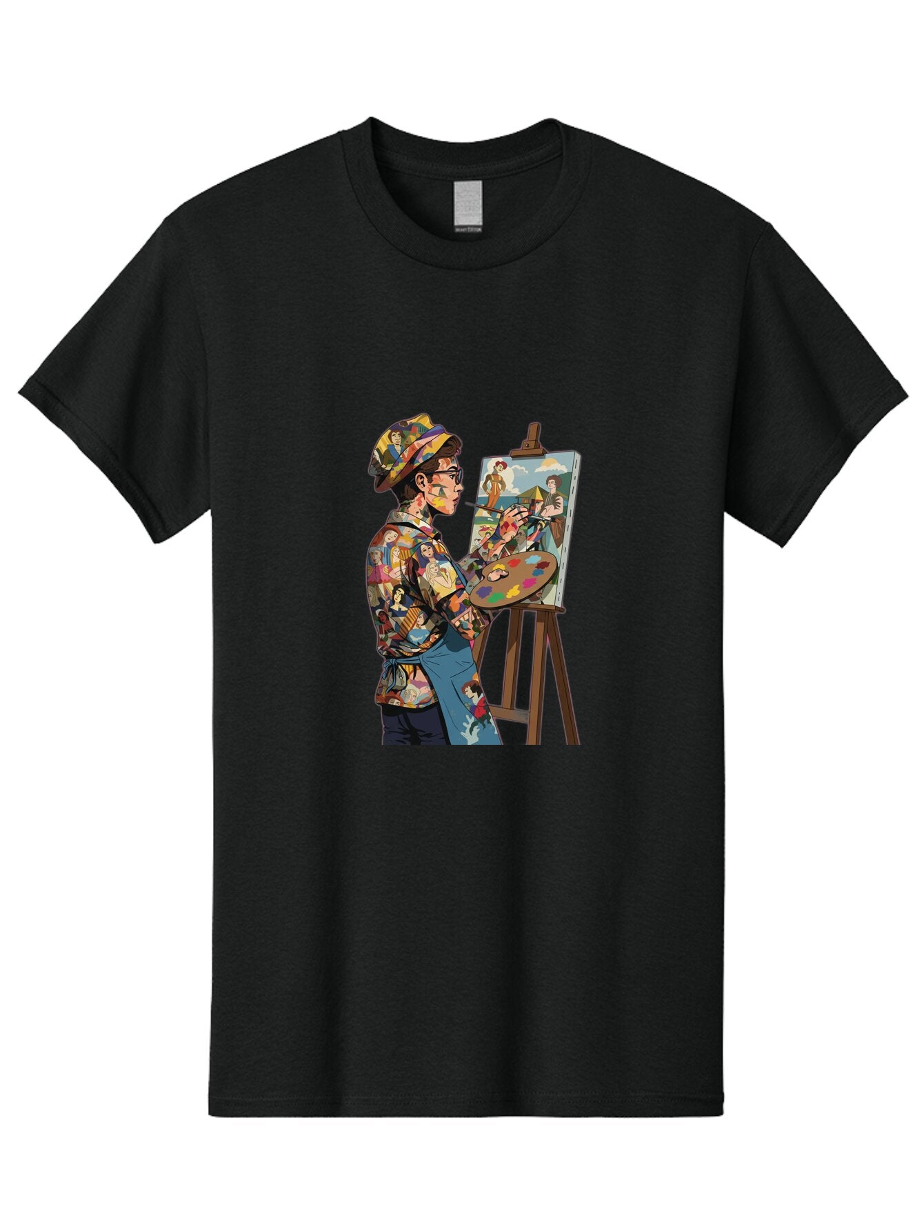 Artist-Painting Men'S Graphic Tee, 100% Cotton, Comfortable Casual Summer Wear, Machine Washable, Vintage Camera, Old Camera, Antique Camera, Black Camera, Classic Photography, Photography Equipment, Nostalgic Device, Film Camera, Camera Art Baq291 8