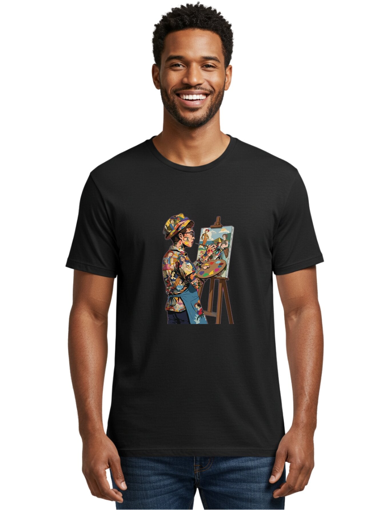 Artist-Painting Men'S Graphic Tee, 100% Cotton, Comfortable Casual Summer Wear, Machine Washable, Vintage Camera, Old Camera, Antique Camera, Black Camera, Classic Photography, Photography Equipment, Nostalgic Device, Film Camera, Camera Art Baq291 25