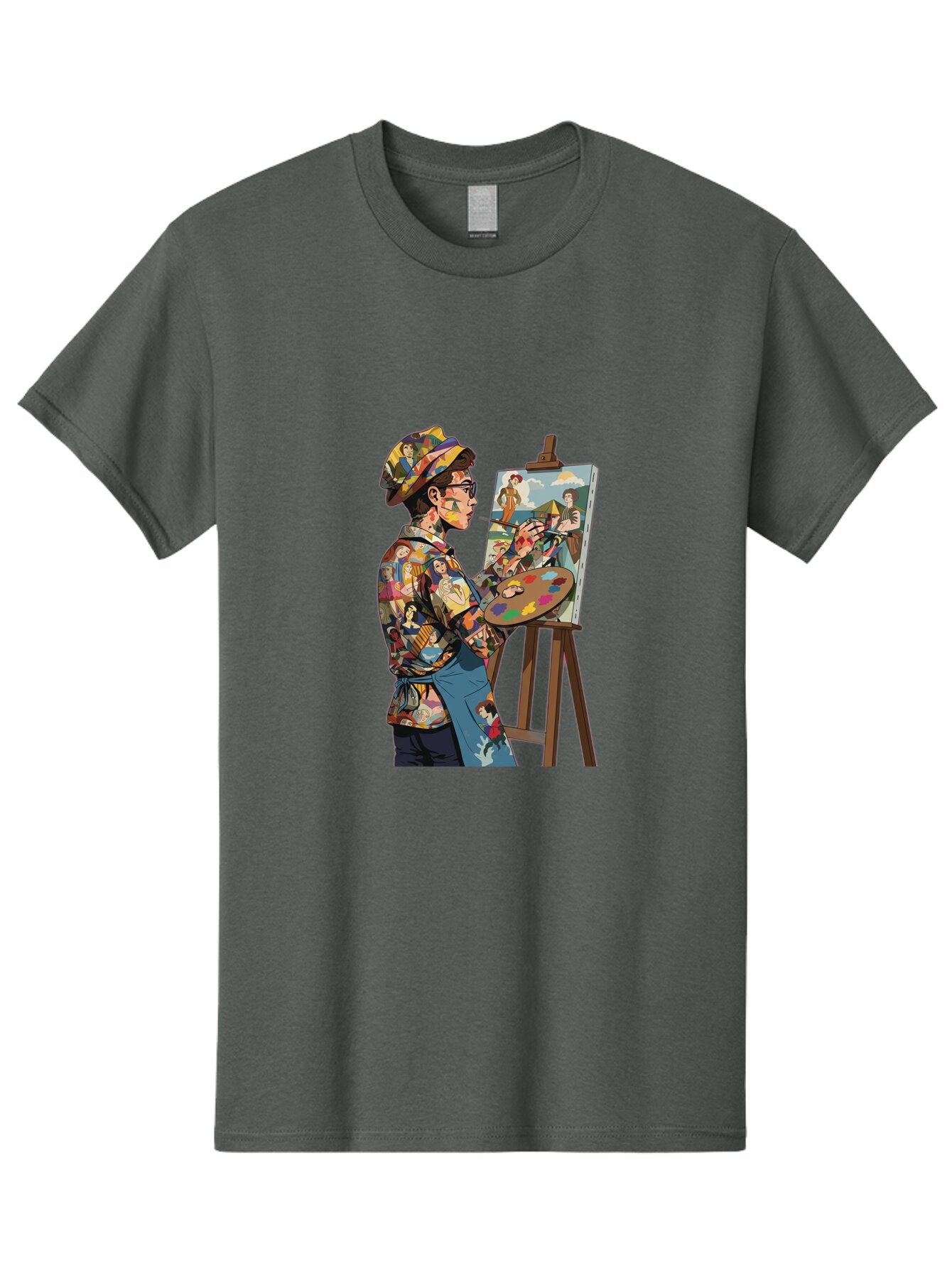 Artist-Painting Men'S Graphic Tee, 100% Cotton, Comfortable Casual Summer Wear, Machine Washable, Vintage Camera, Old Camera, Antique Camera, Black Camera, Classic Photography, Photography Equipment, Nostalgic Device, Film Camera, Camera Art Baq291 9