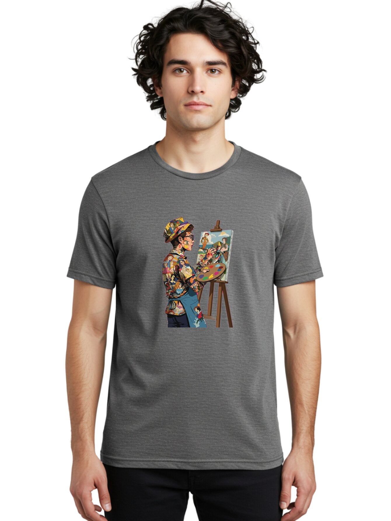 Artist-Painting Men'S Graphic Tee, 100% Cotton, Comfortable Casual Summer Wear, Machine Washable, Vintage Camera, Old Camera, Antique Camera, Black Camera, Classic Photography, Photography Equipment, Nostalgic Device, Film Camera, Camera Art Baq291 30