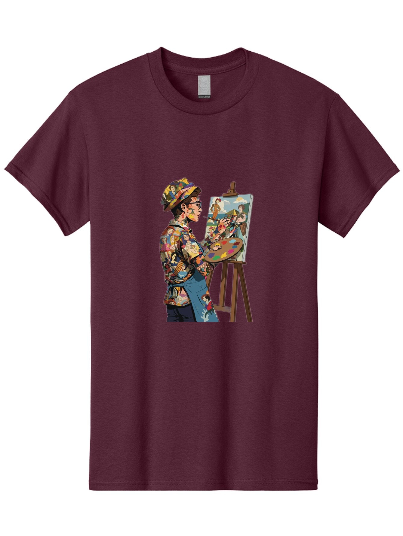 Artist-Painting Men'S Graphic Tee, 100% Cotton, Comfortable Casual Summer Wear, Machine Washable, Vintage Camera, Old Camera, Antique Camera, Black Camera, Classic Photography, Photography Equipment, Nostalgic Device, Film Camera, Camera Art Baq291 10