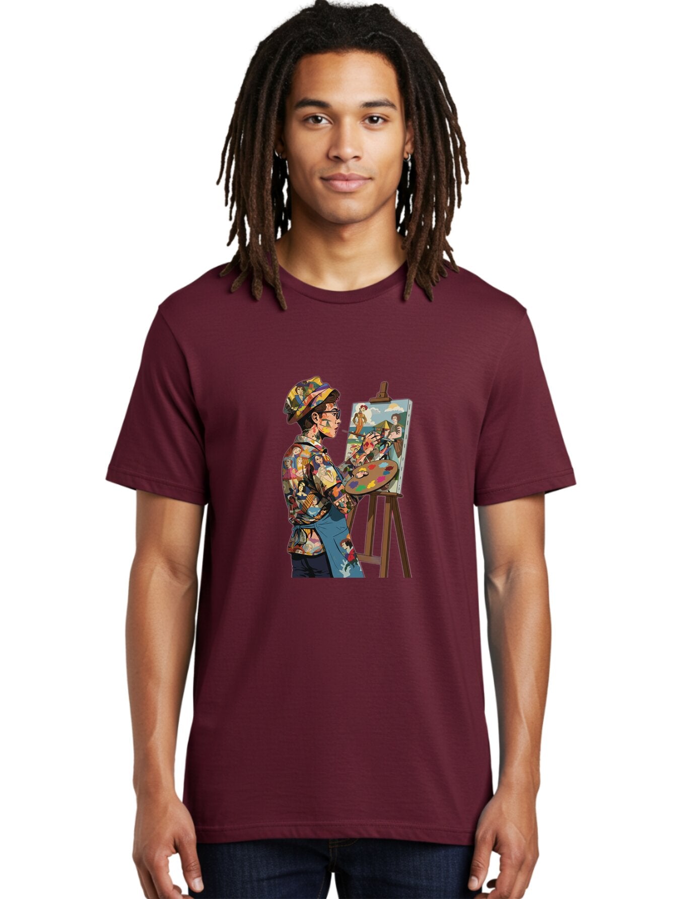 Artist-Painting Men'S Graphic Tee, 100% Cotton, Comfortable Casual Summer Wear, Machine Washable, Vintage Camera, Old Camera, Antique Camera, Black Camera, Classic Photography, Photography Equipment, Nostalgic Device, Film Camera, Camera Art Baq291 17