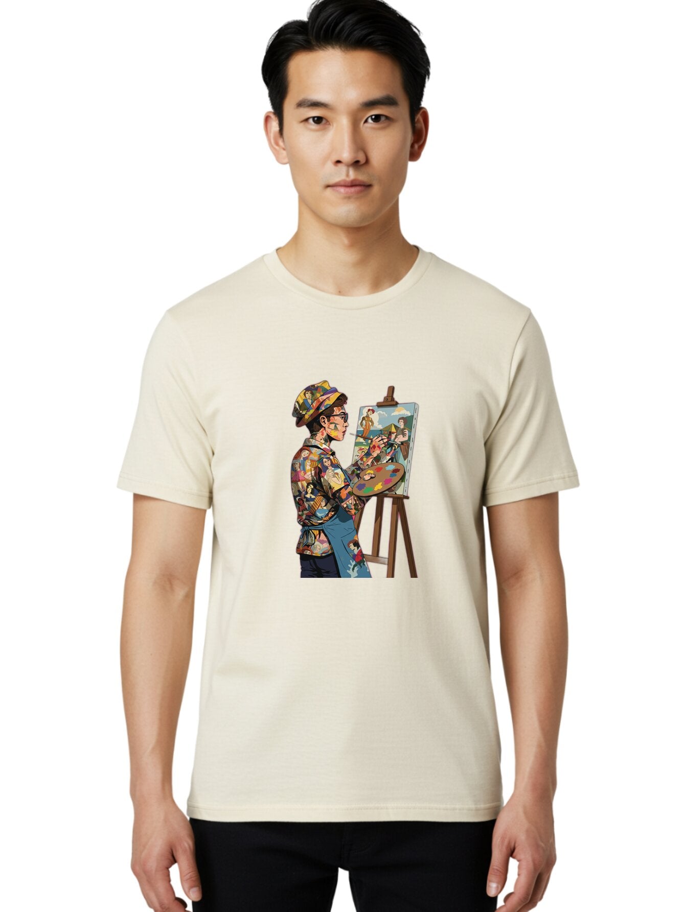 Artist-Painting Men'S Graphic Tee, 100% Cotton, Comfortable Casual Summer Wear, Machine Washable, Vintage Camera, Old Camera, Antique Camera, Black Camera, Classic Photography, Photography Equipment, Nostalgic Device, Film Camera, Camera Art Baq291 22