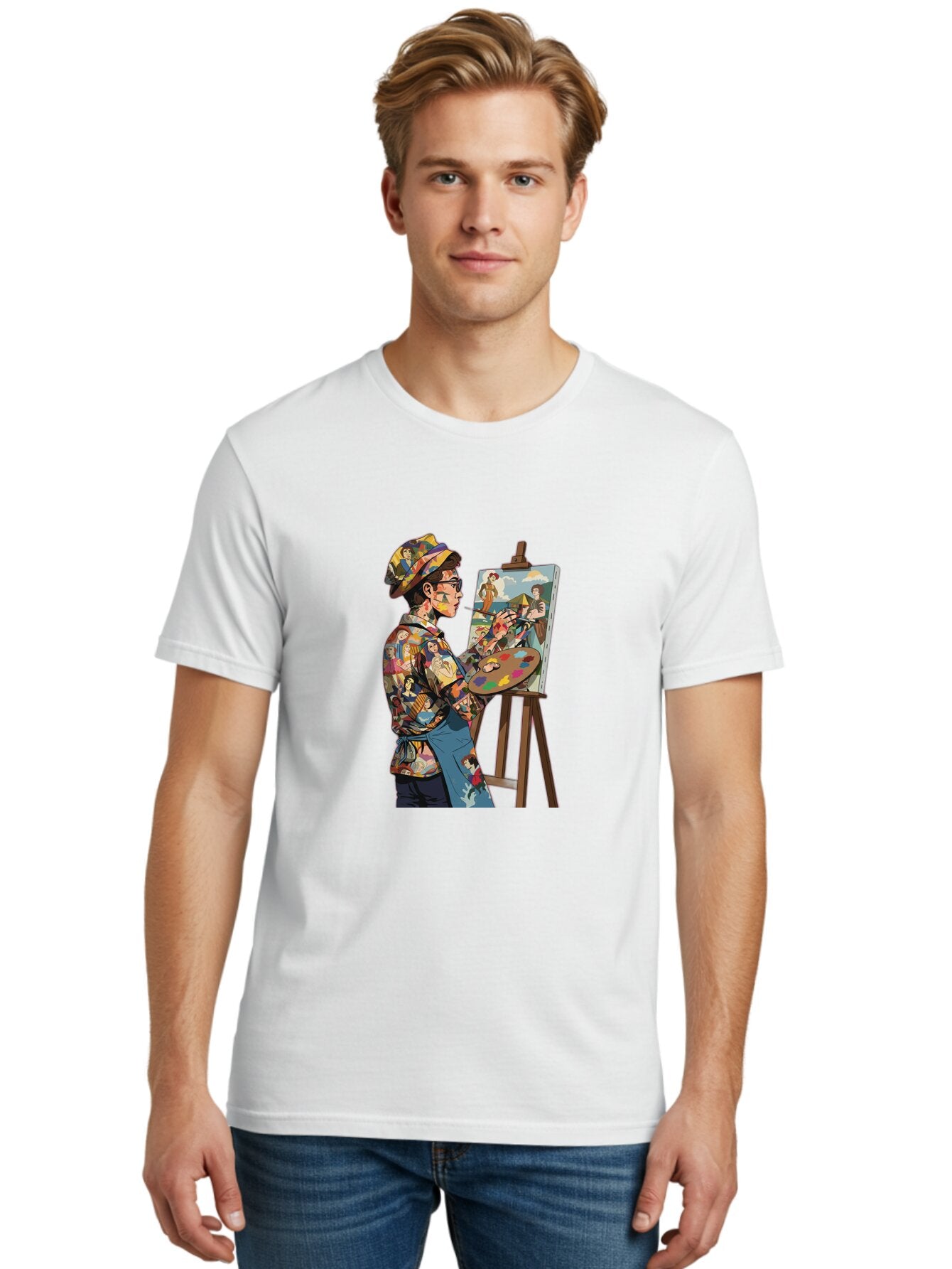 Artist-Painting Men'S Graphic Tee, 100% Cotton, Comfortable Casual Summer Wear, Machine Washable, Vintage Camera, Old Camera, Antique Camera, Black Camera, Classic Photography, Photography Equipment, Nostalgic Device, Film Camera, Camera Art Baq291 19