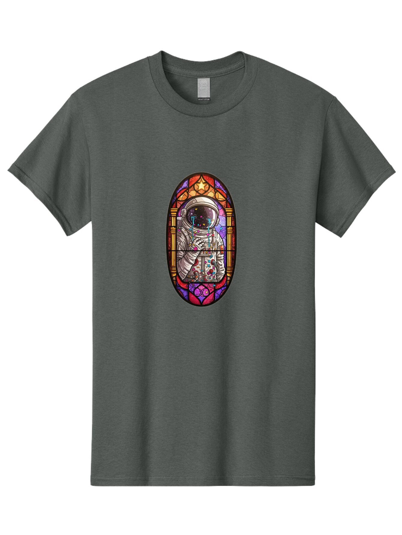 Astronaut-Stained-Glass Men'S Graphic Tee, 100% Cotton, Comfortable Casual Summer Wear, Machine Washable, Vintage Camera, Old Camera, Antique Camera, Black Camera, Classic Photography, Photography Equipment, Nostalgic Device, Film Camera, Baq297 1