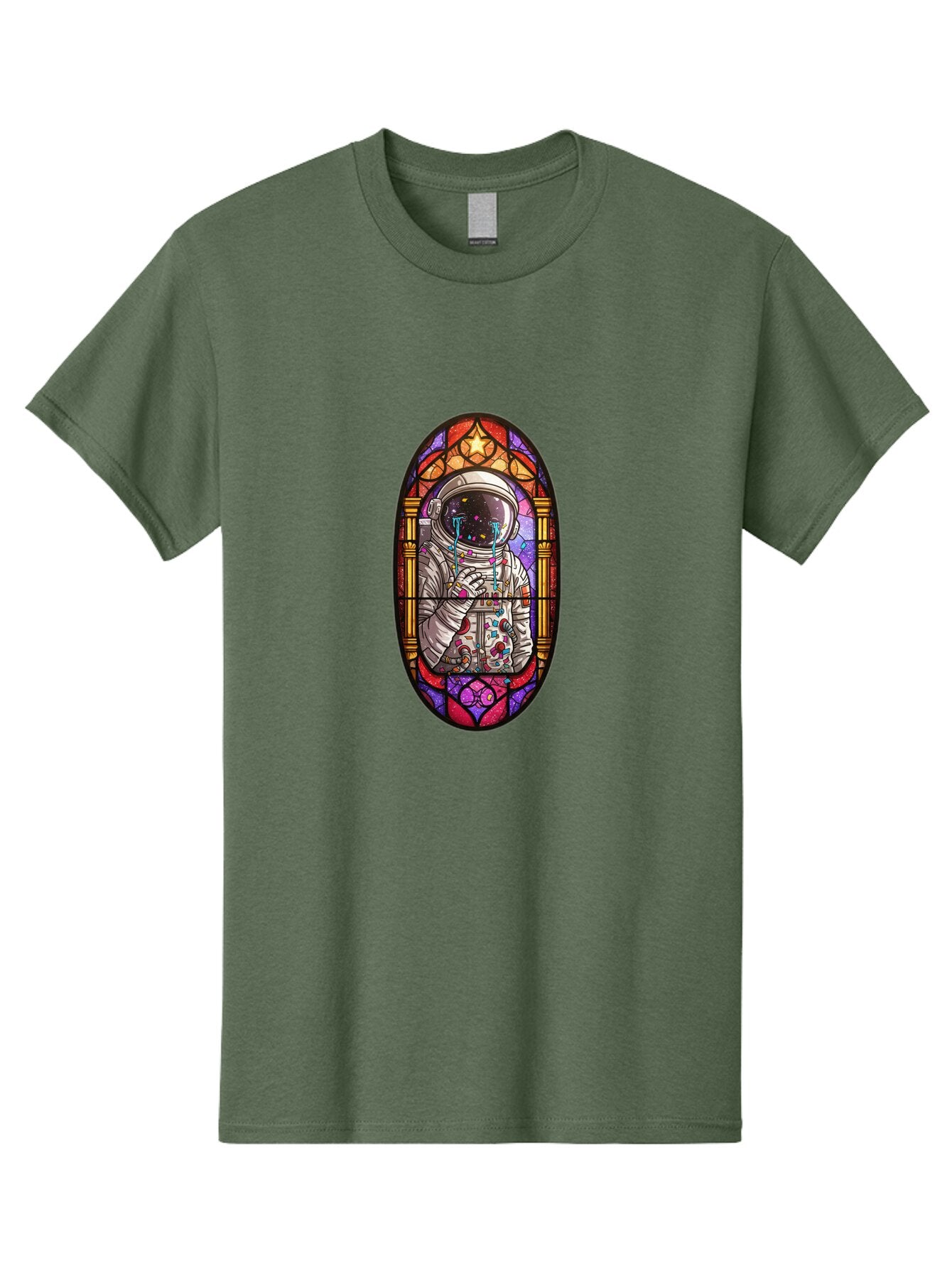 Astronaut-Stained-Glass Men'S Graphic Tee, 100% Cotton, Comfortable Casual Summer Wear, Machine Washable, Vintage Camera, Old Camera, Antique Camera, Black Camera, Classic Photography, Photography Equipment, Nostalgic Device, Film Camera, Baq297 2
