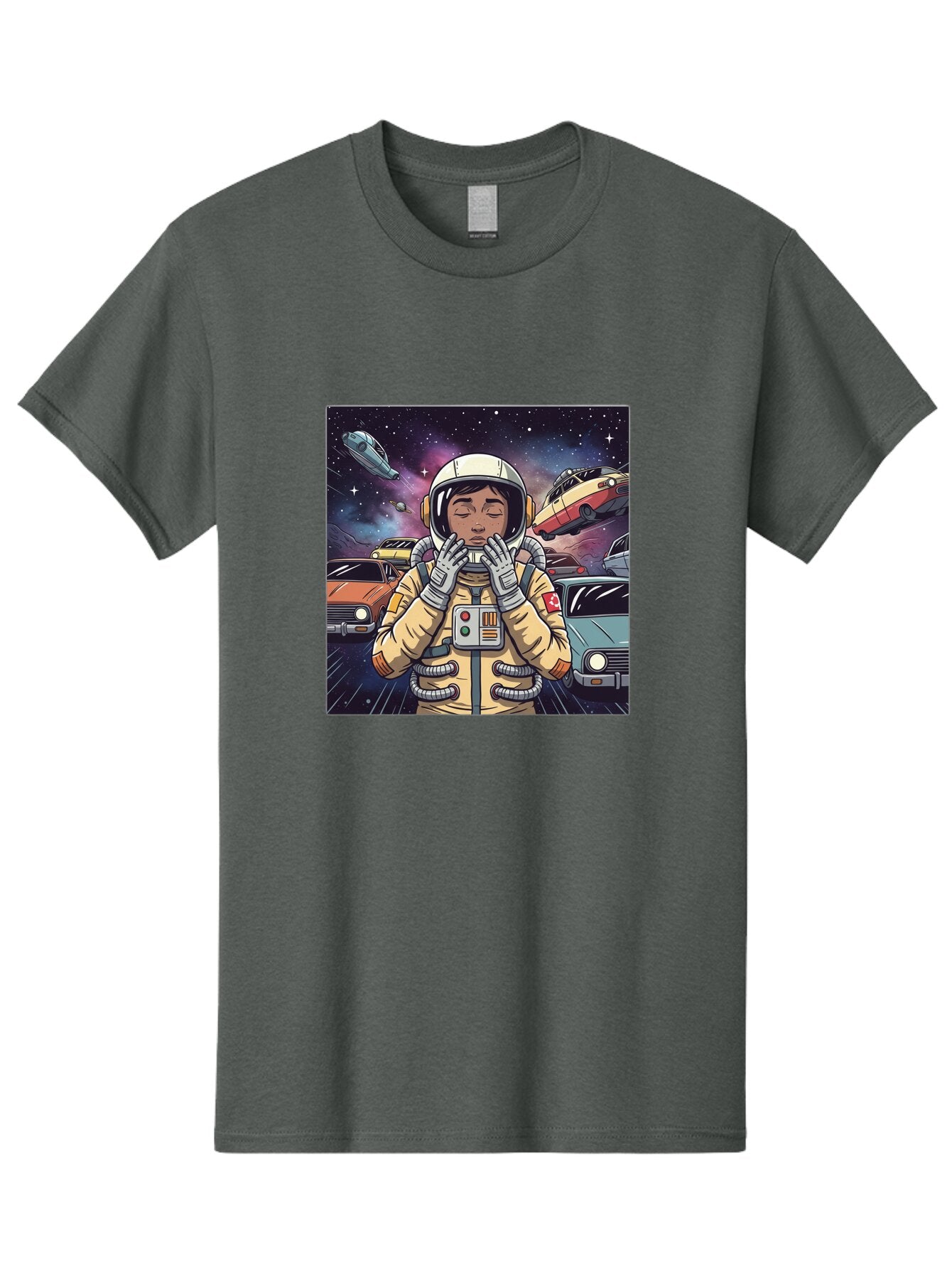 Astronaut-With-Cars-In-Space Men'S Graphic Tee, 100% Cotton, Comfortable Casual Summer Wear, Machine Washable, Vintage Camera, Old Camera, Antique Camera, Black Camera, Classic Photography, Photography Equipment, Nostalgic Device, Film Camera, Baq298 15