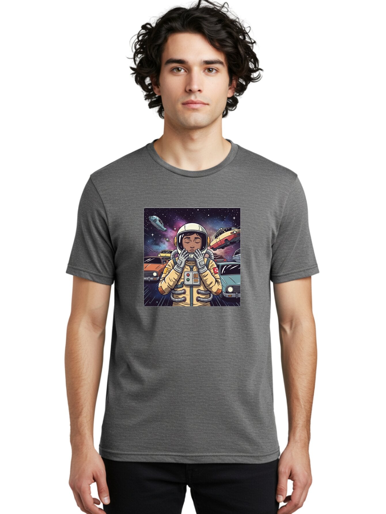 Astronaut-With-Cars-In-Space Men'S Graphic Tee, 100% Cotton, Comfortable Casual Summer Wear, Machine Washable, Vintage Camera, Old Camera, Antique Camera, Black Camera, Classic Photography, Photography Equipment, Nostalgic Device, Film Camera, Baq298 28