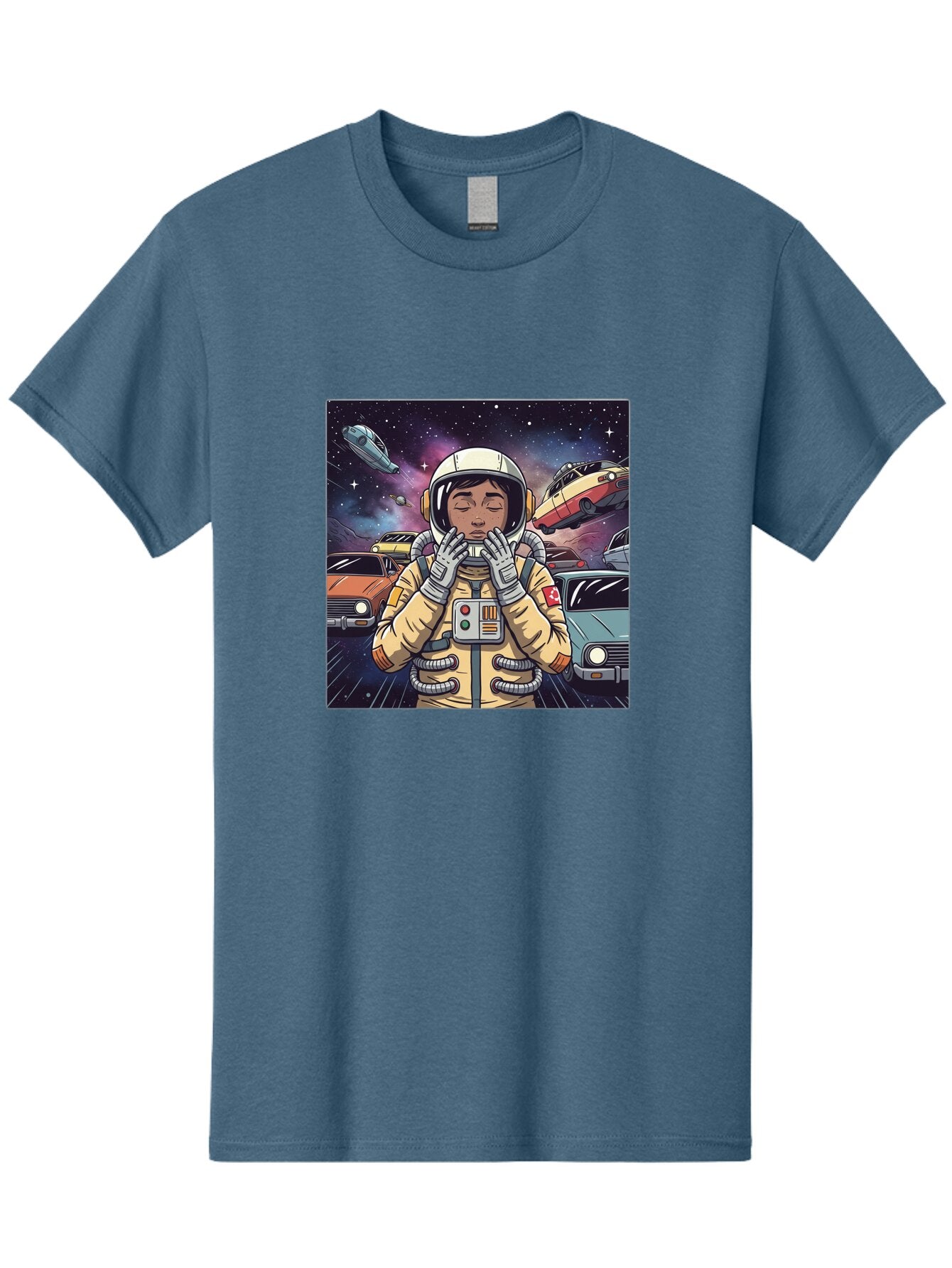 Astronaut-With-Cars-In-Space Men'S Graphic Tee, 100% Cotton, Comfortable Casual Summer Wear, Machine Washable, Vintage Camera, Old Camera, Antique Camera, Black Camera, Classic Photography, Photography Equipment, Nostalgic Device, Film Camera, Baq298 5
