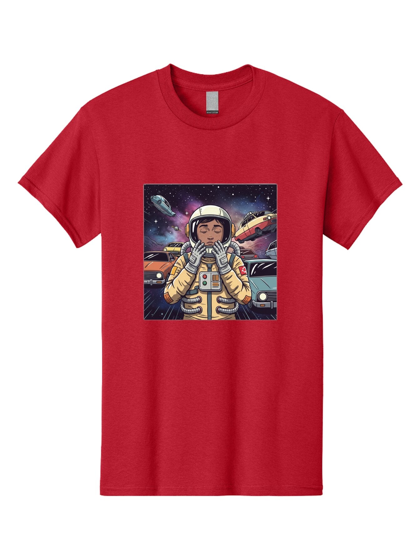 Astronaut-With-Cars-In-Space Men'S Graphic Tee, 100% Cotton, Comfortable Casual Summer Wear, Machine Washable, Vintage Camera, Old Camera, Antique Camera, Black Camera, Classic Photography, Photography Equipment, Nostalgic Device, Film Camera, Baq298 11
