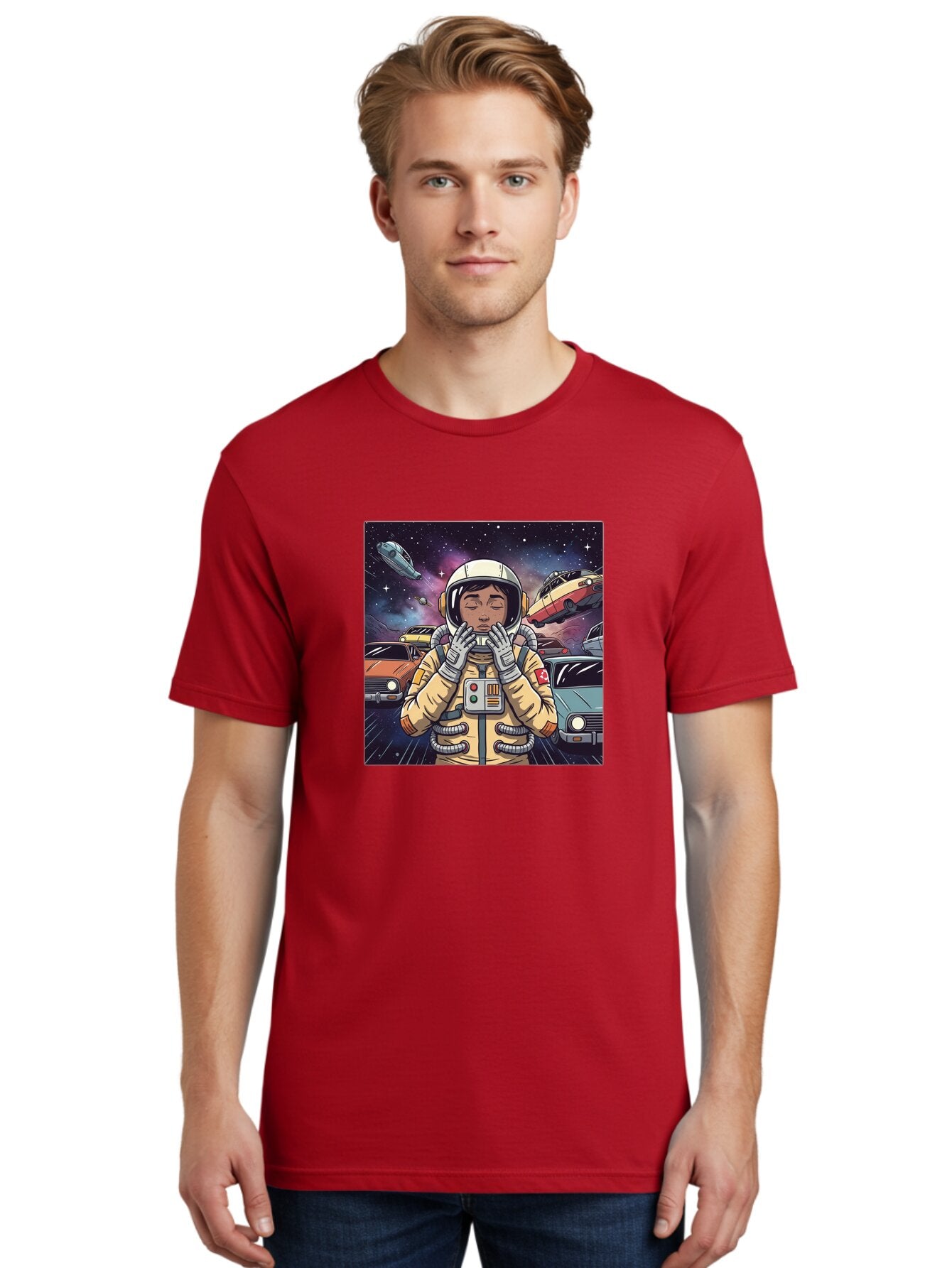 Astronaut-With-Cars-In-Space Men'S Graphic Tee, 100% Cotton, Comfortable Casual Summer Wear, Machine Washable, Vintage Camera, Old Camera, Antique Camera, Black Camera, Classic Photography, Photography Equipment, Nostalgic Device, Film Camera, Baq298 27