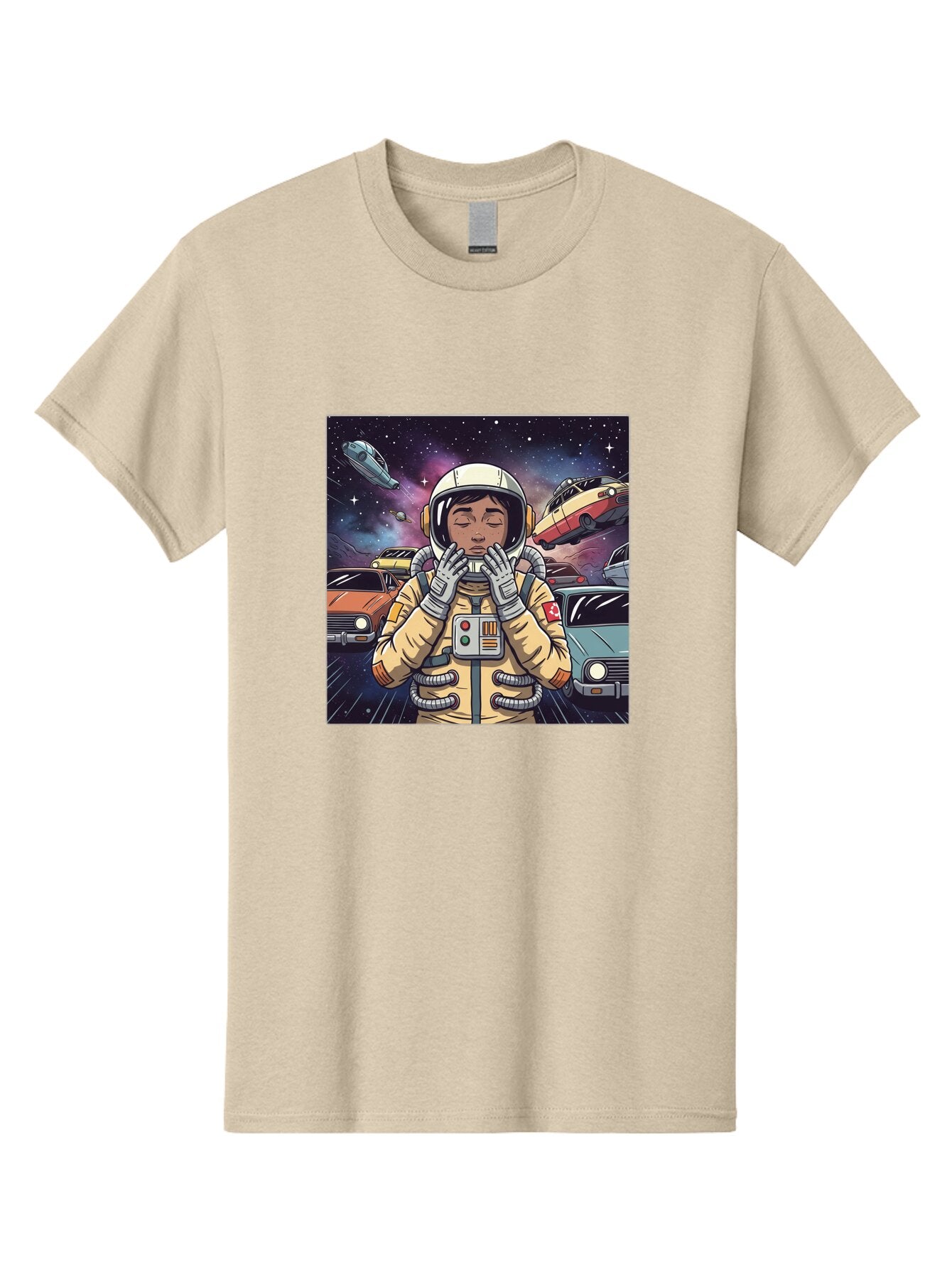 Astronaut-With-Cars-In-Space Men'S Graphic Tee, 100% Cotton, Comfortable Casual Summer Wear, Machine Washable, Vintage Camera, Old Camera, Antique Camera, Black Camera, Classic Photography, Photography Equipment, Nostalgic Device, Film Camera, Baq298 9
