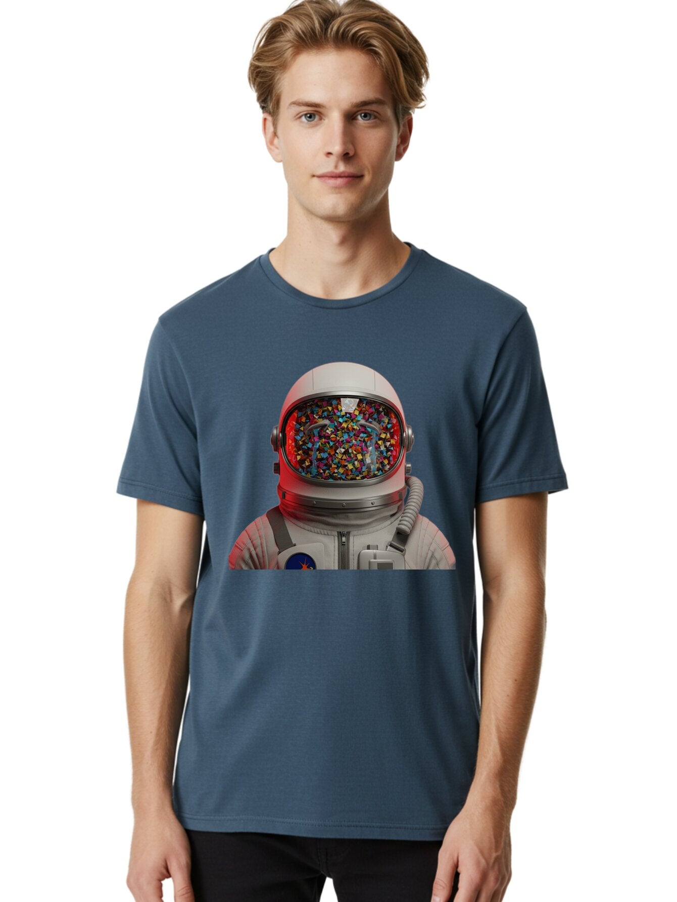 Astronaut-With-Confetti-Helmet Men'S Graphic Tee, 100% Cotton, Comfortable Casual Summer Wear, Machine Washable, Vintage Camera, Old Camera, Antique Camera, Black Camera, Classic Photography, Photography Equipment, Nostalgic Device, Baq299 17