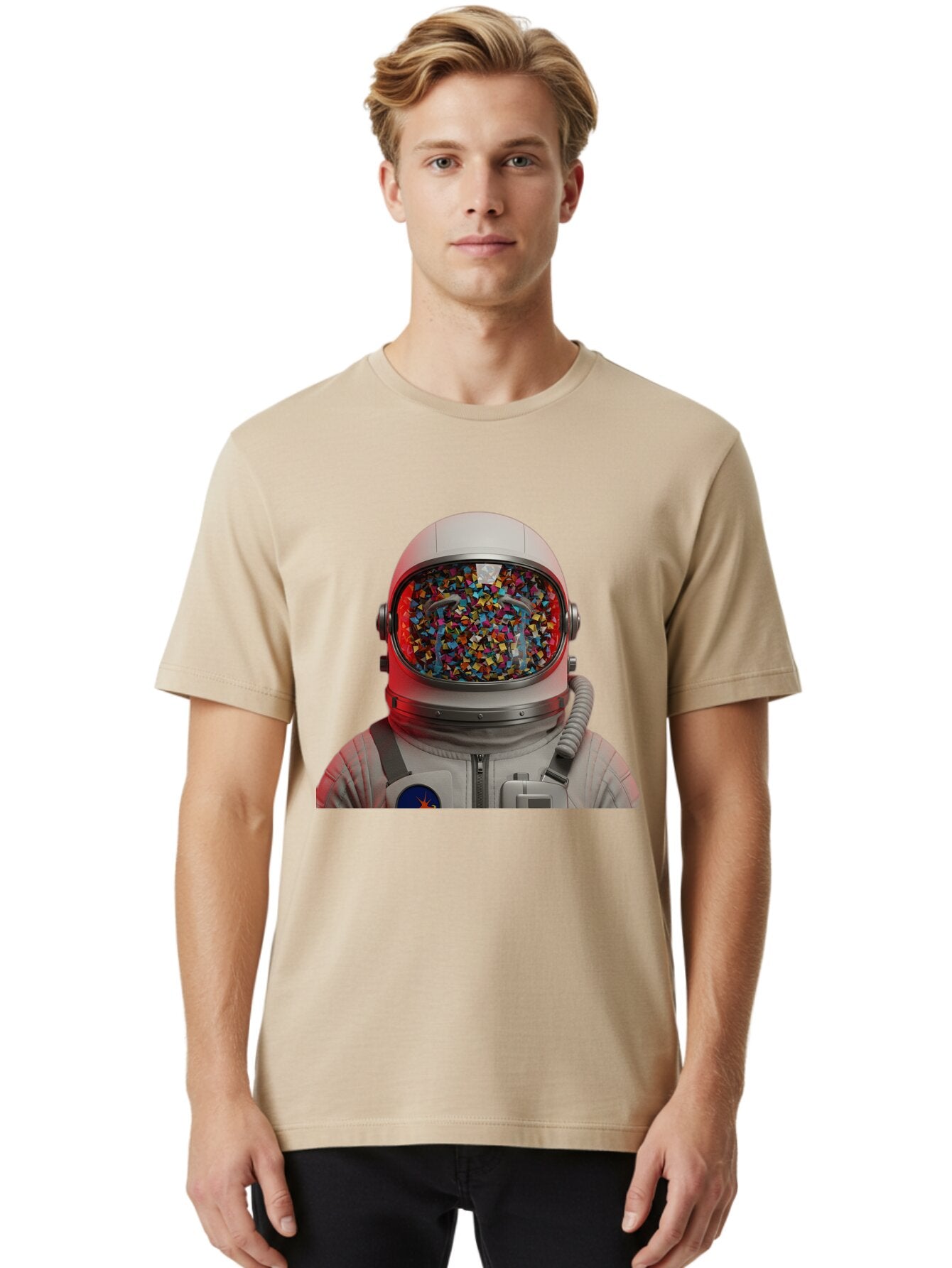 Astronaut-With-Confetti-Helmet Men'S Graphic Tee, 100% Cotton, Comfortable Casual Summer Wear, Machine Washable, Vintage Camera, Old Camera, Antique Camera, Black Camera, Classic Photography, Photography Equipment, Nostalgic Device, Baq299 24