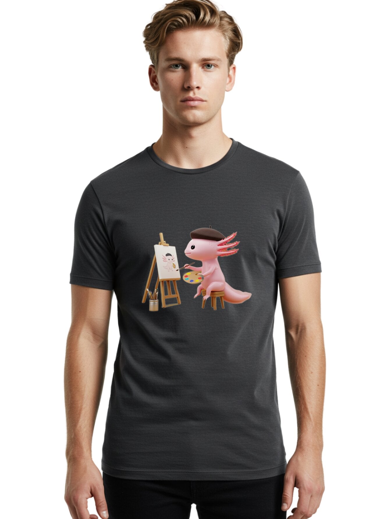 Axolotl-Artist Men'S Graphic Tee, 100% Cotton, Comfortable Casual Summer Wear, Machine Washable, Vintage Camera, Old Camera, Antique Camera, Black Camera, Classic Photography, Photography Equipment, Nostalgic Device, Film Camera, Camera Art Baq302 17