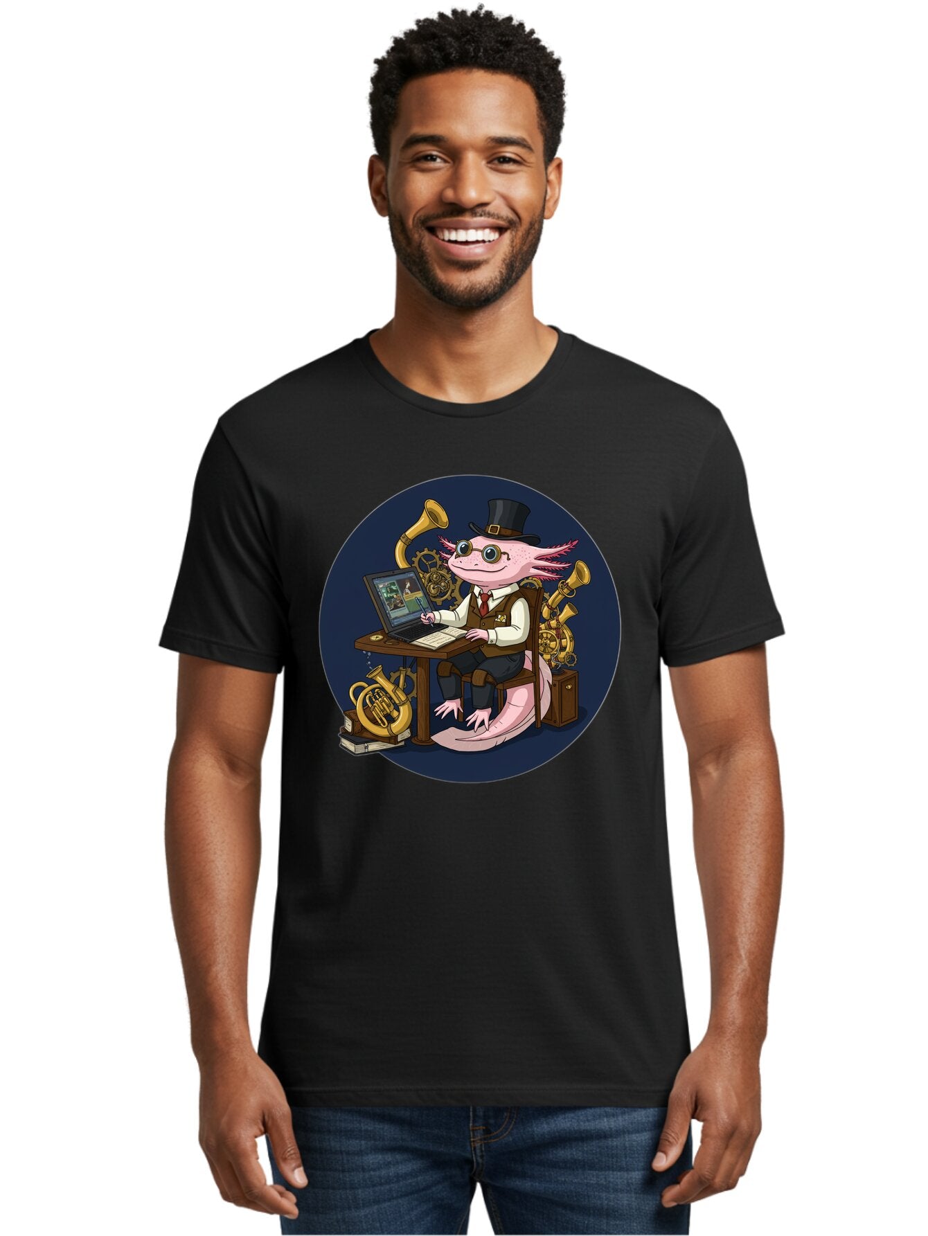 Axolotl-Conductor Men'S Graphic Tee, 100% Cotton, Comfortable Casual Summer Wear, Machine Washable, Vintage Camera, Old Camera, Antique Camera, Black Camera, Classic Photography, Photography Equipment, Nostalgic Device, Film Camera, Camera Art Baq303 28