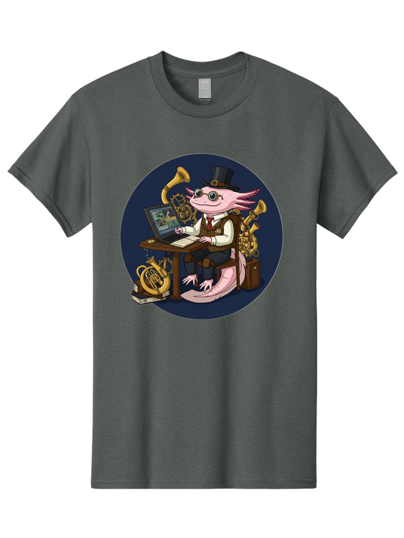 Axolotl-Conductor Men'S Graphic Tee, 100% Cotton, Comfortable Casual Summer Wear, Machine Washable, Vintage Camera, Old Camera, Antique Camera, Black Camera, Classic Photography, Photography Equipment, Nostalgic Device, Film Camera, Camera Art Baq303 2