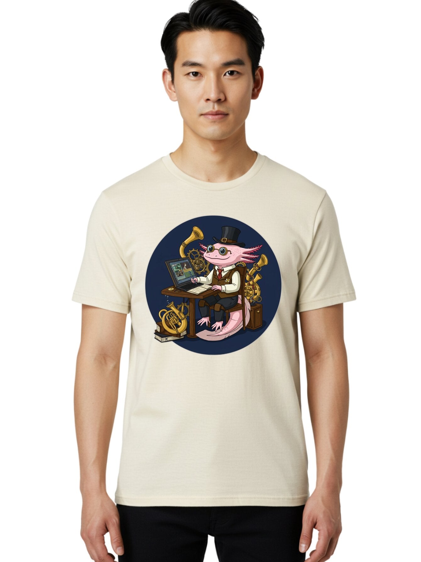 Axolotl-Conductor Men'S Graphic Tee, 100% Cotton, Comfortable Casual Summer Wear, Machine Washable, Vintage Camera, Old Camera, Antique Camera, Black Camera, Classic Photography, Photography Equipment, Nostalgic Device, Film Camera, Camera Art Baq303 29