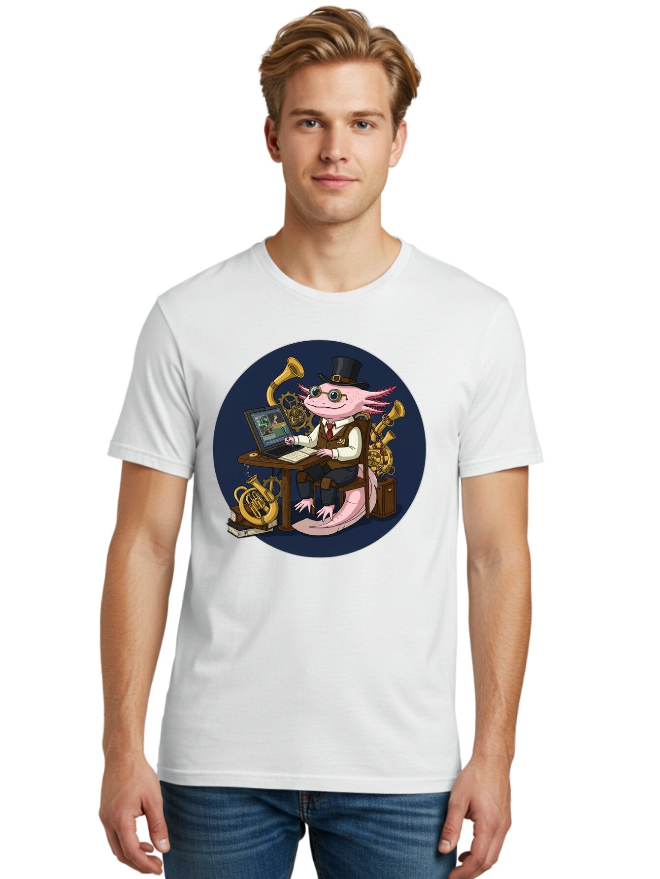Axolotl-Conductor Men'S Graphic Tee, 100% Cotton, Comfortable Casual Summer Wear, Machine Washable, Vintage Camera, Old Camera, Antique Camera, Black Camera, Classic Photography, Photography Equipment, Nostalgic Device, Film Camera, Camera Art Baq303 25