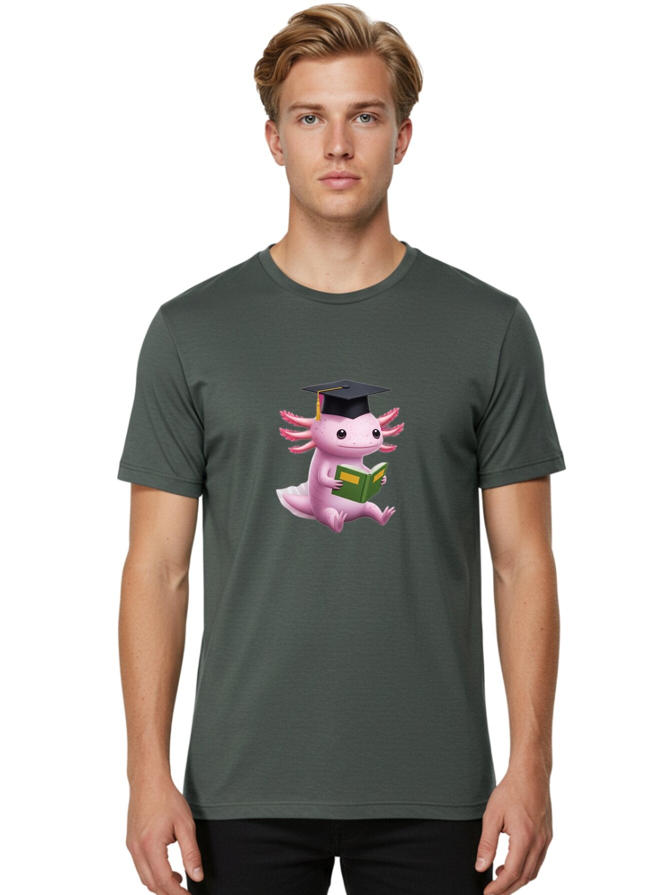Axolotl-Graduate Men'S Graphic Tee, 100% Cotton, Comfortable Casual Summer Wear, Machine Washable, Vintage Camera, Old Camera, Antique Camera, Black Camera, Classic Photography, Photography Equipment, Nostalgic Device, Film Camera, Camera Art Baq304 25