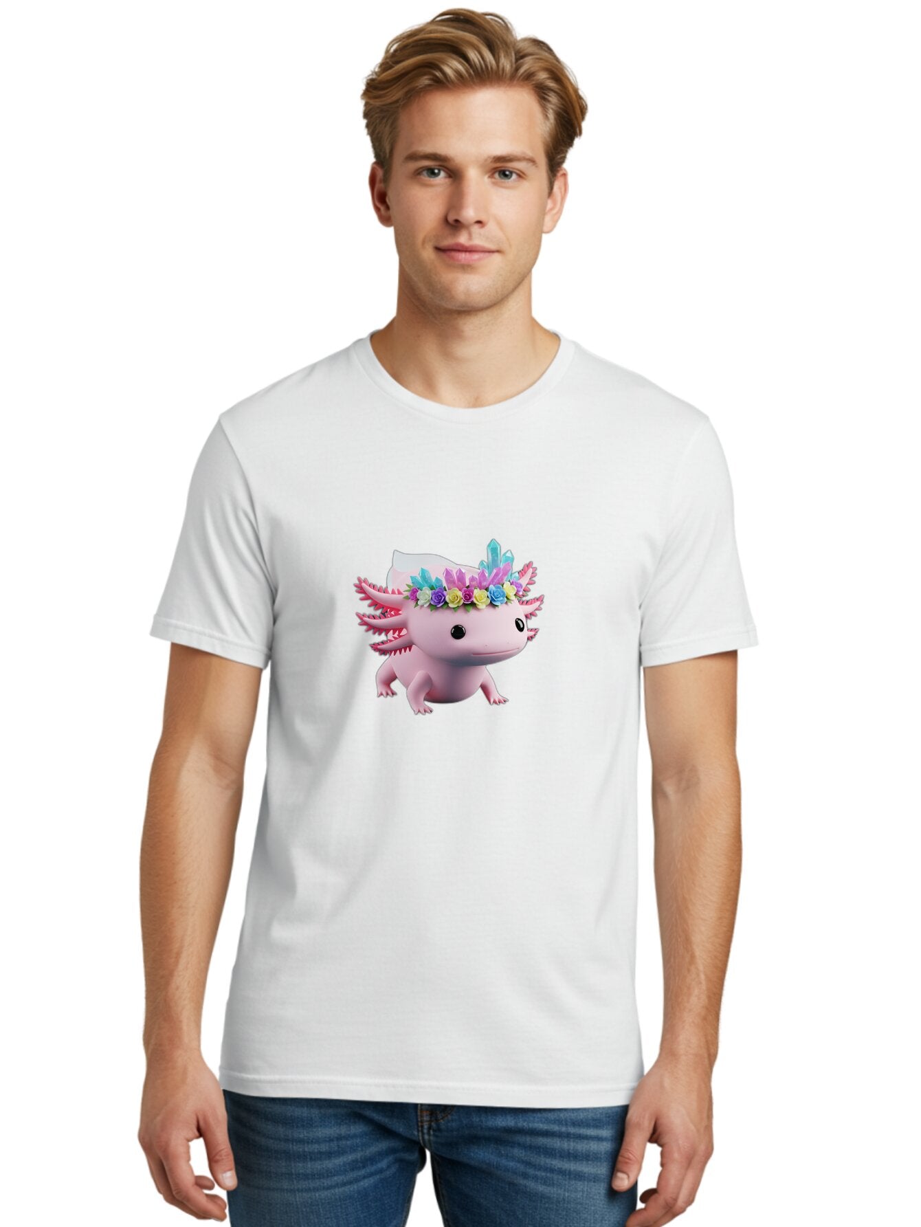 Axolotl-With-Crown Men'S Graphic Tee, 100% Cotton, Comfortable Casual Summer Wear, Machine Washable, Vintage Camera, Old Camera, Antique Camera, Black Camera, Classic Photography, Photography Equipment, Nostalgic Device, Film Camera, Baq307 23