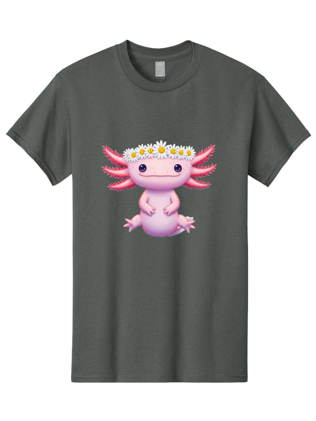 Axolotl-With-Daisy-Crown Men'S Graphic Tee, 100% Cotton, Comfortable Casual Summer Wear, Machine Washable, Vintage Camera, Old Camera, Antique Camera, Black Camera, Classic Photography, Photography Equipment, Nostalgic Device, Film Camera, Baq308 6