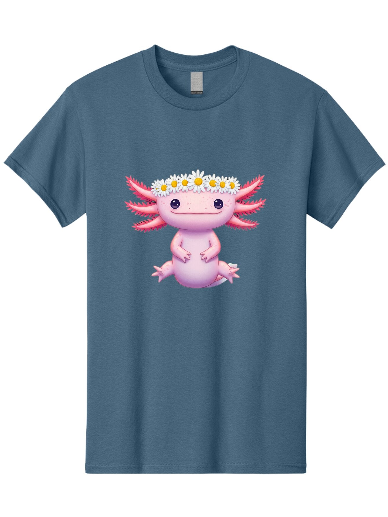 Axolotl-With-Daisy-Crown Men'S Graphic Tee, 100% Cotton, Comfortable Casual Summer Wear, Machine Washable, Vintage Camera, Old Camera, Antique Camera, Black Camera, Classic Photography, Photography Equipment, Nostalgic Device, Film Camera, Baq308 3