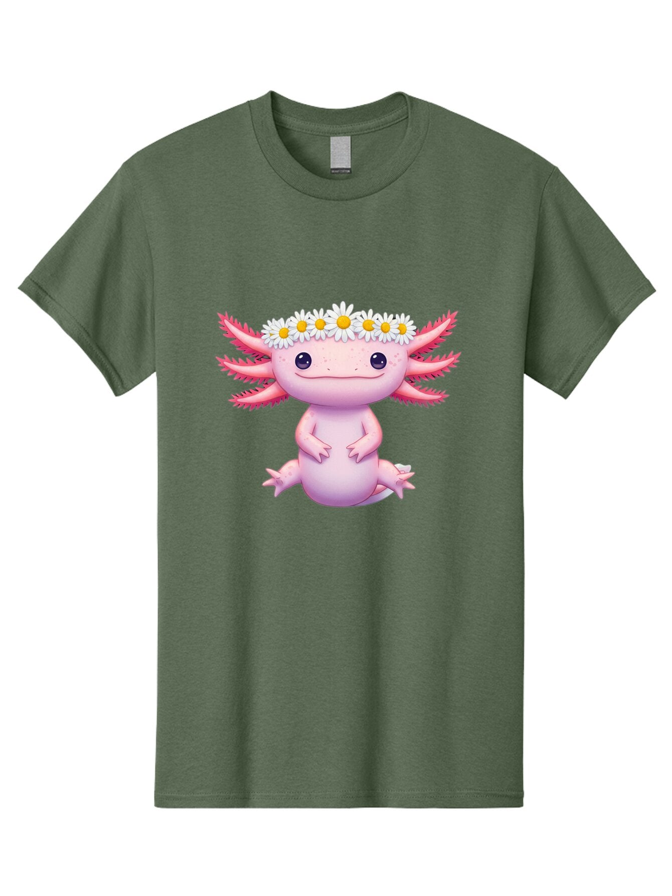 Axolotl-With-Daisy-Crown Men'S Graphic Tee, 100% Cotton, Comfortable Casual Summer Wear, Machine Washable, Vintage Camera, Old Camera, Antique Camera, Black Camera, Classic Photography, Photography Equipment, Nostalgic Device, Film Camera, Baq308 2
