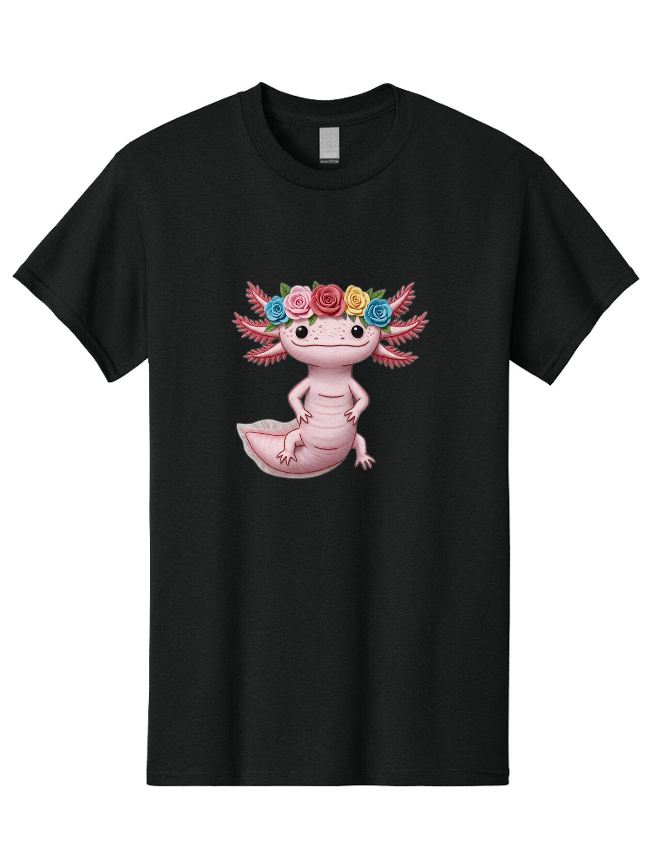 Axolotl-With-Flower-Crown-1 Men'S Graphic Tee, 100% Cotton, Comfortable Casual Summer Wear, Machine Washable, Vintage Camera, Old Camera, Antique Camera, Black Camera, Classic Photography, Photography Equipment, Nostalgic Device, Film Camera, Baq310 4