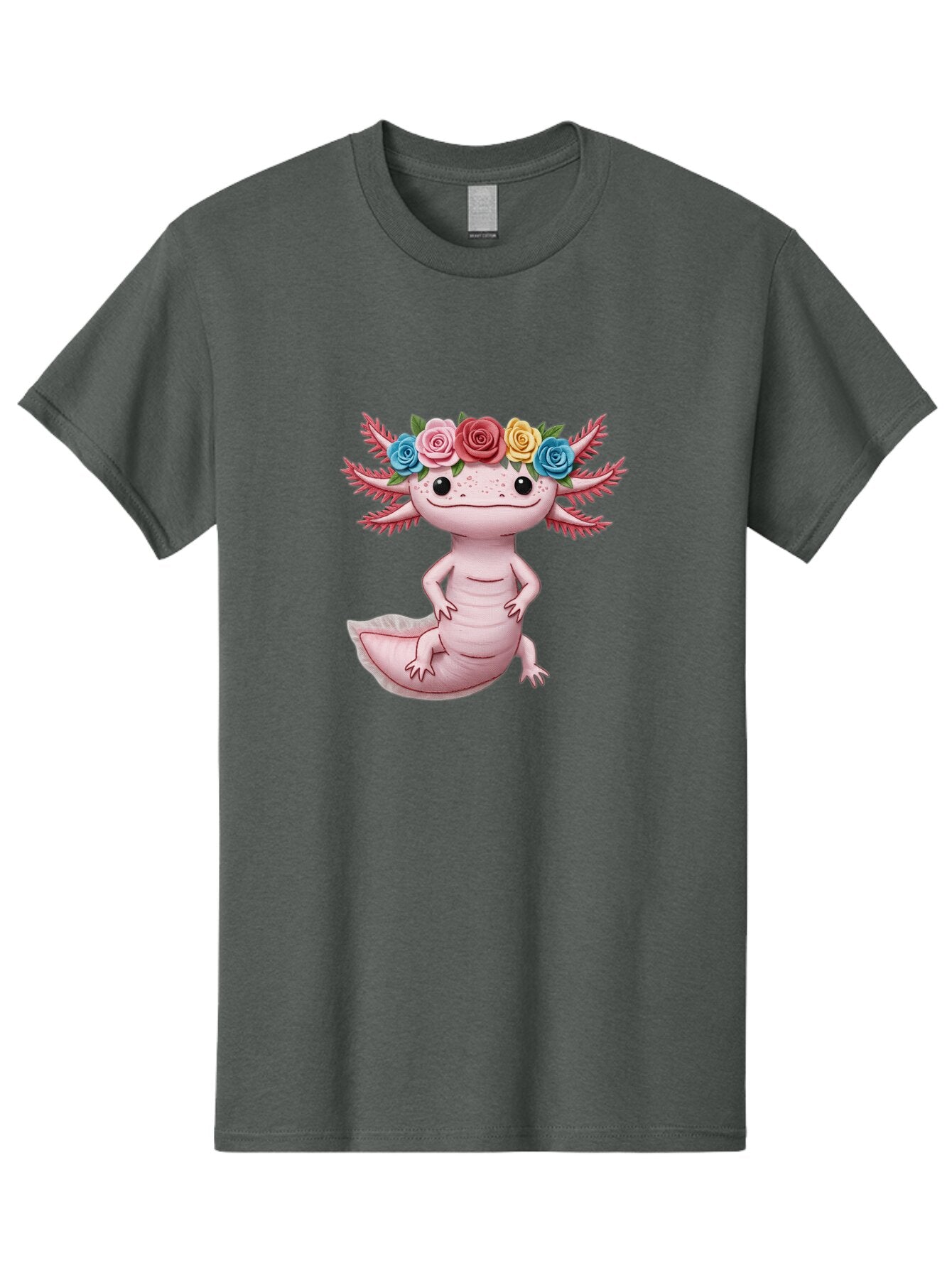 Axolotl-With-Flower-Crown-1 Men'S Graphic Tee, 100% Cotton, Comfortable Casual Summer Wear, Machine Washable, Vintage Camera, Old Camera, Antique Camera, Black Camera, Classic Photography, Photography Equipment, Nostalgic Device, Film Camera, Baq310 15