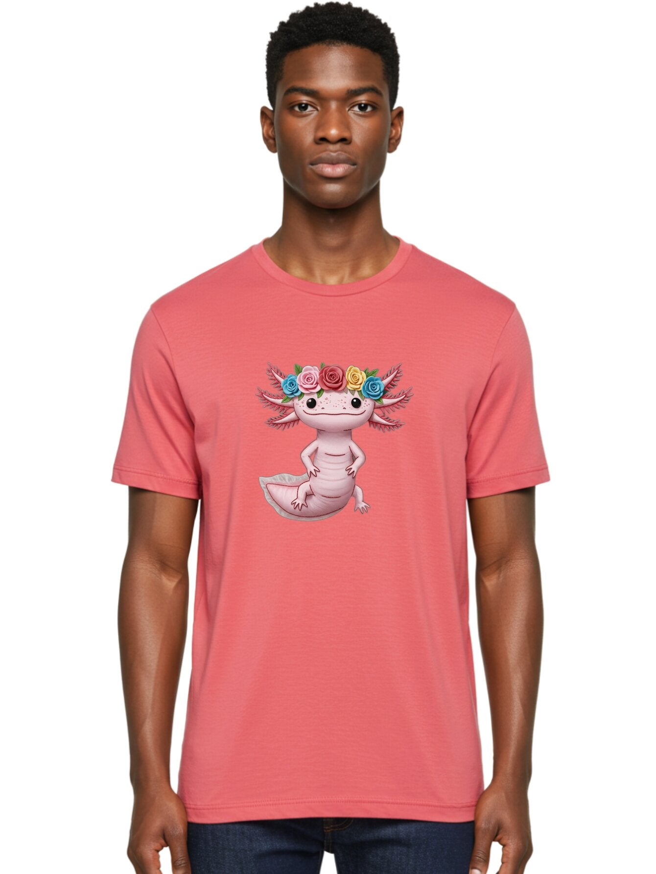 Axolotl-With-Flower-Crown-1 Men'S Graphic Tee, 100% Cotton, Comfortable Casual Summer Wear, Machine Washable, Vintage Camera, Old Camera, Antique Camera, Black Camera, Classic Photography, Photography Equipment, Nostalgic Device, Film Camera, Baq310 17