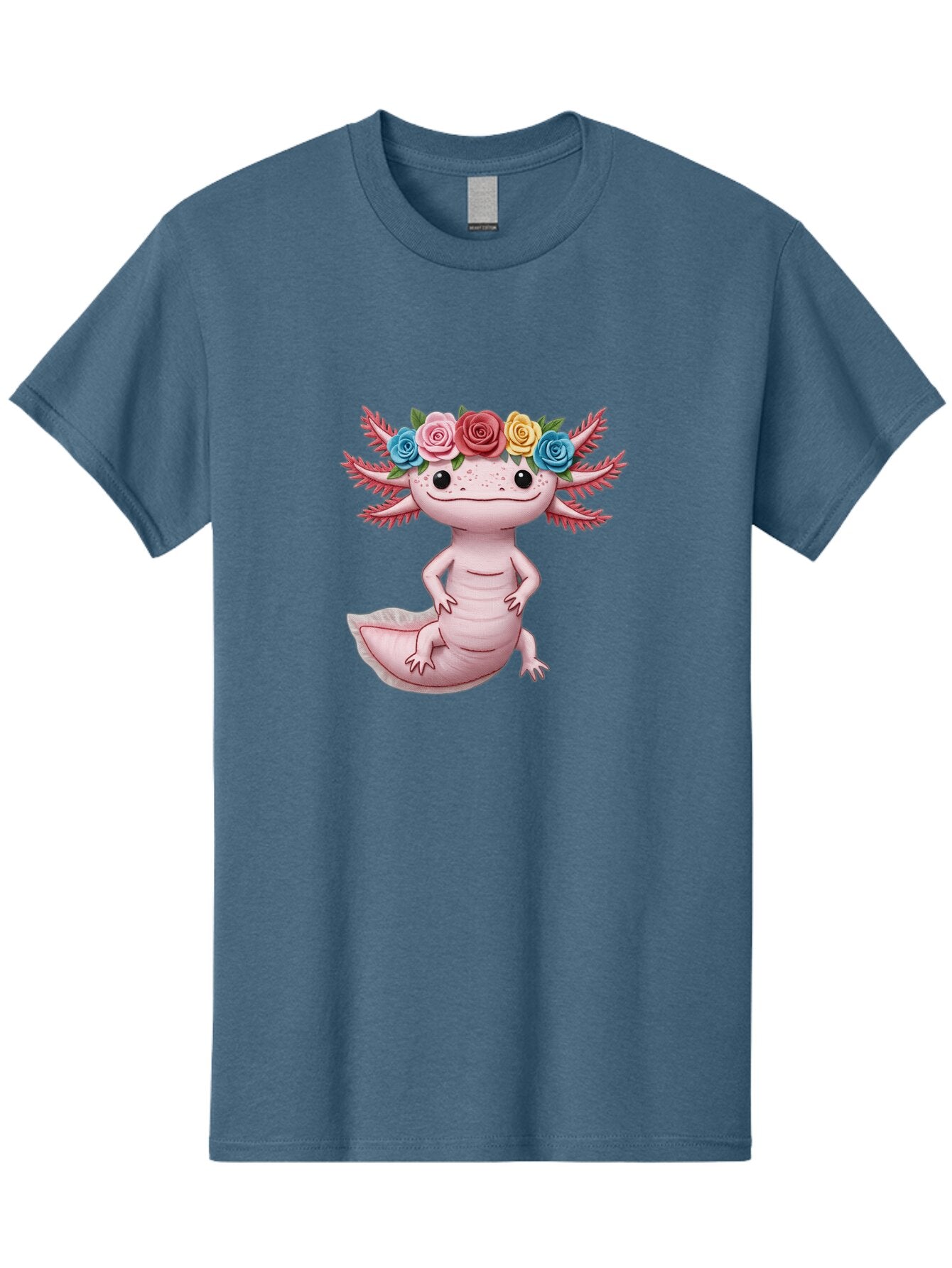 Axolotl-With-Flower-Crown-1 Men'S Graphic Tee, 100% Cotton, Comfortable Casual Summer Wear, Machine Washable, Vintage Camera, Old Camera, Antique Camera, Black Camera, Classic Photography, Photography Equipment, Nostalgic Device, Film Camera, Baq310 3