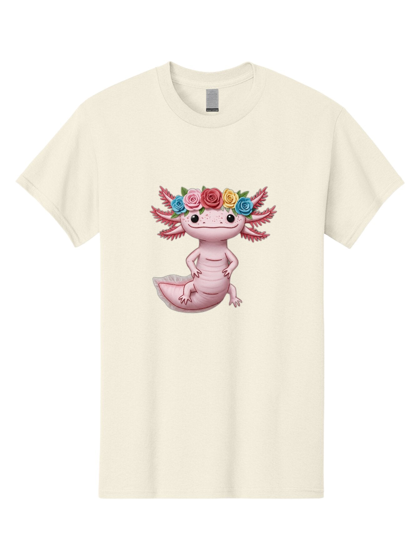 Axolotl-With-Flower-Crown-1 Men'S Graphic Tee, 100% Cotton, Comfortable Casual Summer Wear, Machine Washable, Vintage Camera, Old Camera, Antique Camera, Black Camera, Classic Photography, Photography Equipment, Nostalgic Device, Film Camera, Baq310