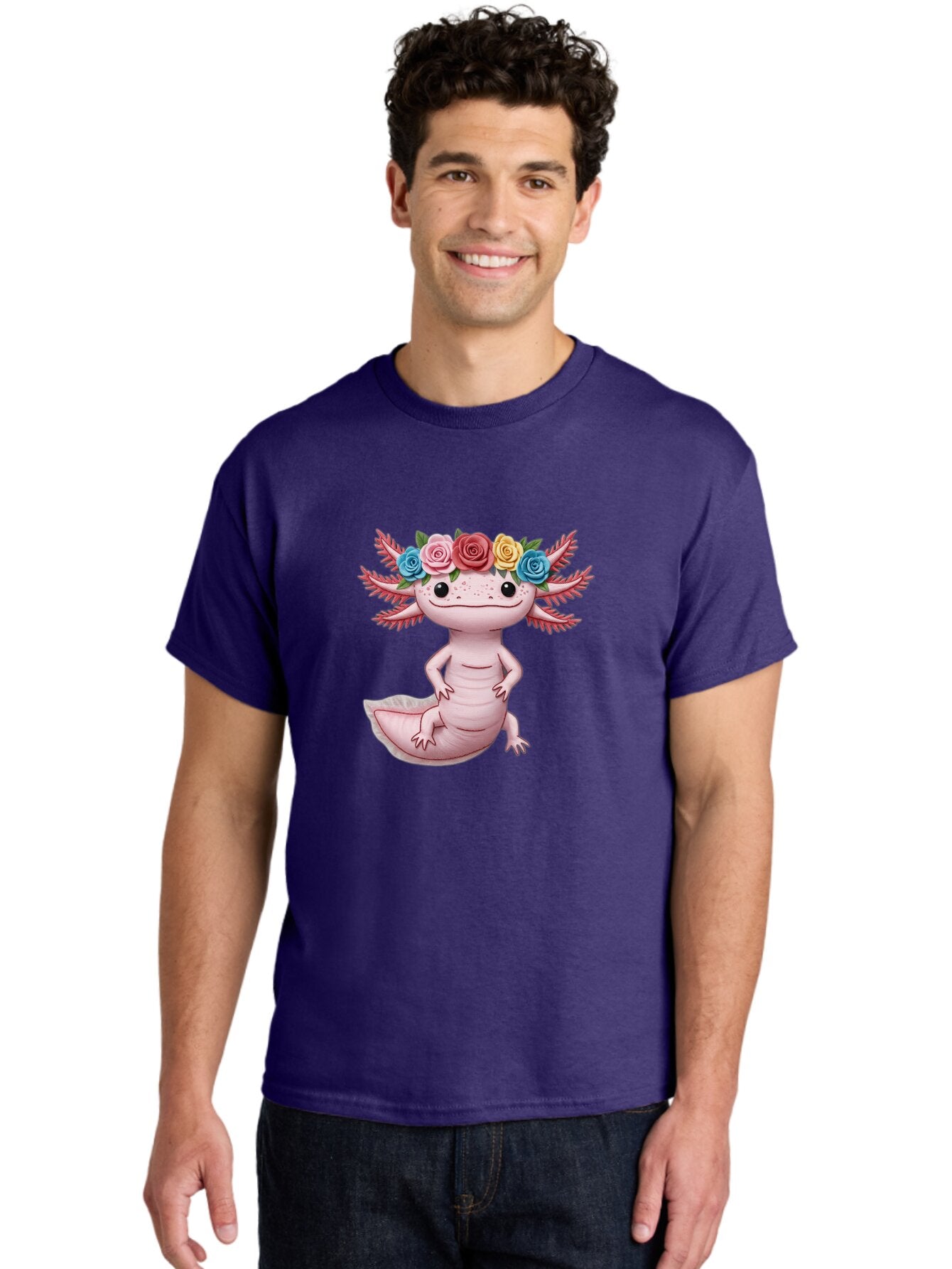 Axolotl-With-Flower-Crown-1 Men'S Graphic Tee, 100% Cotton, Comfortable Casual Summer Wear, Machine Washable, Vintage Camera, Old Camera, Antique Camera, Black Camera, Classic Photography, Photography Equipment, Nostalgic Device, Film Camera, Baq310 29