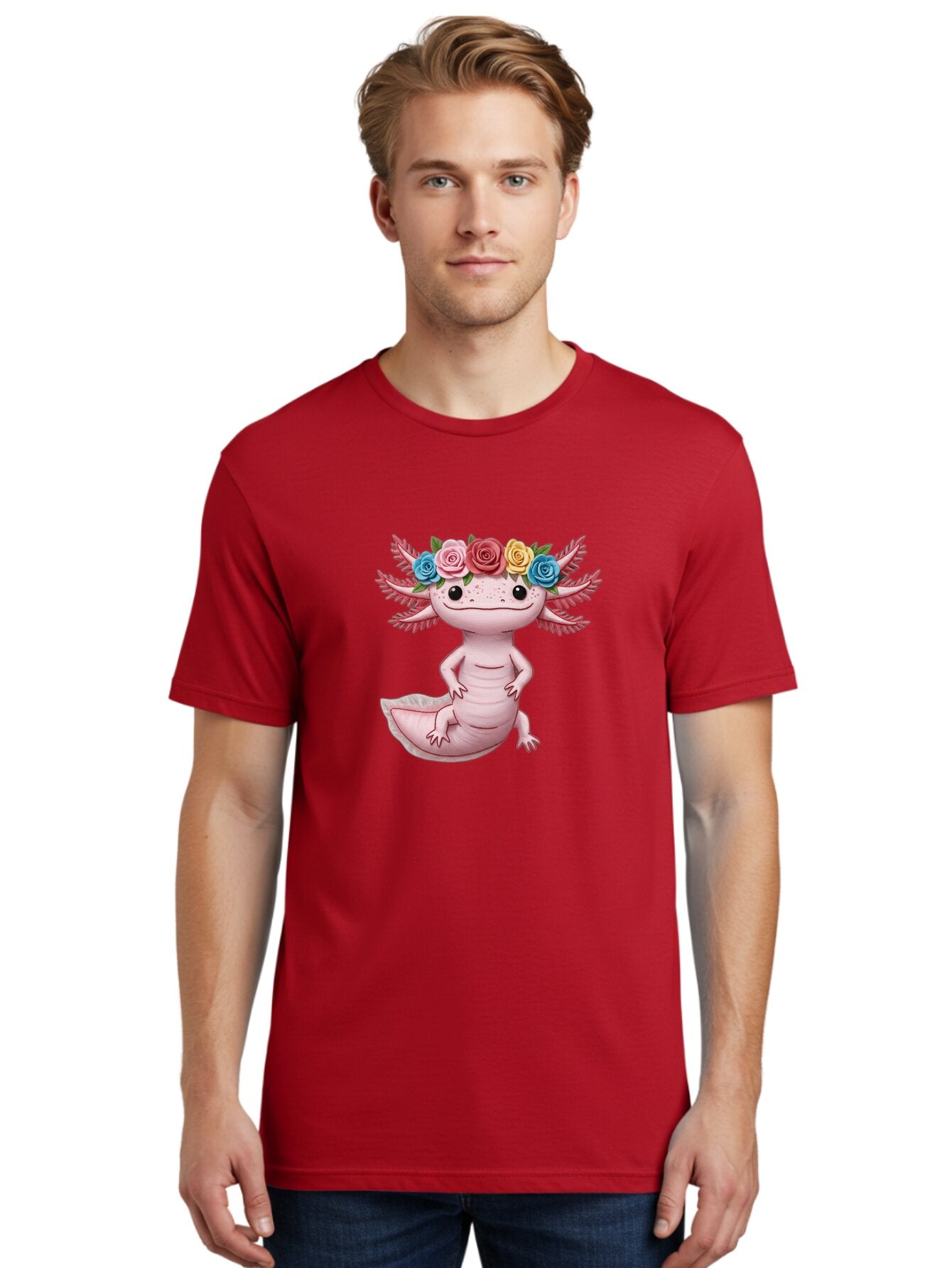 Axolotl-With-Flower-Crown-1 Men'S Graphic Tee, 100% Cotton, Comfortable Casual Summer Wear, Machine Washable, Vintage Camera, Old Camera, Antique Camera, Black Camera, Classic Photography, Photography Equipment, Nostalgic Device, Film Camera, Baq310 19