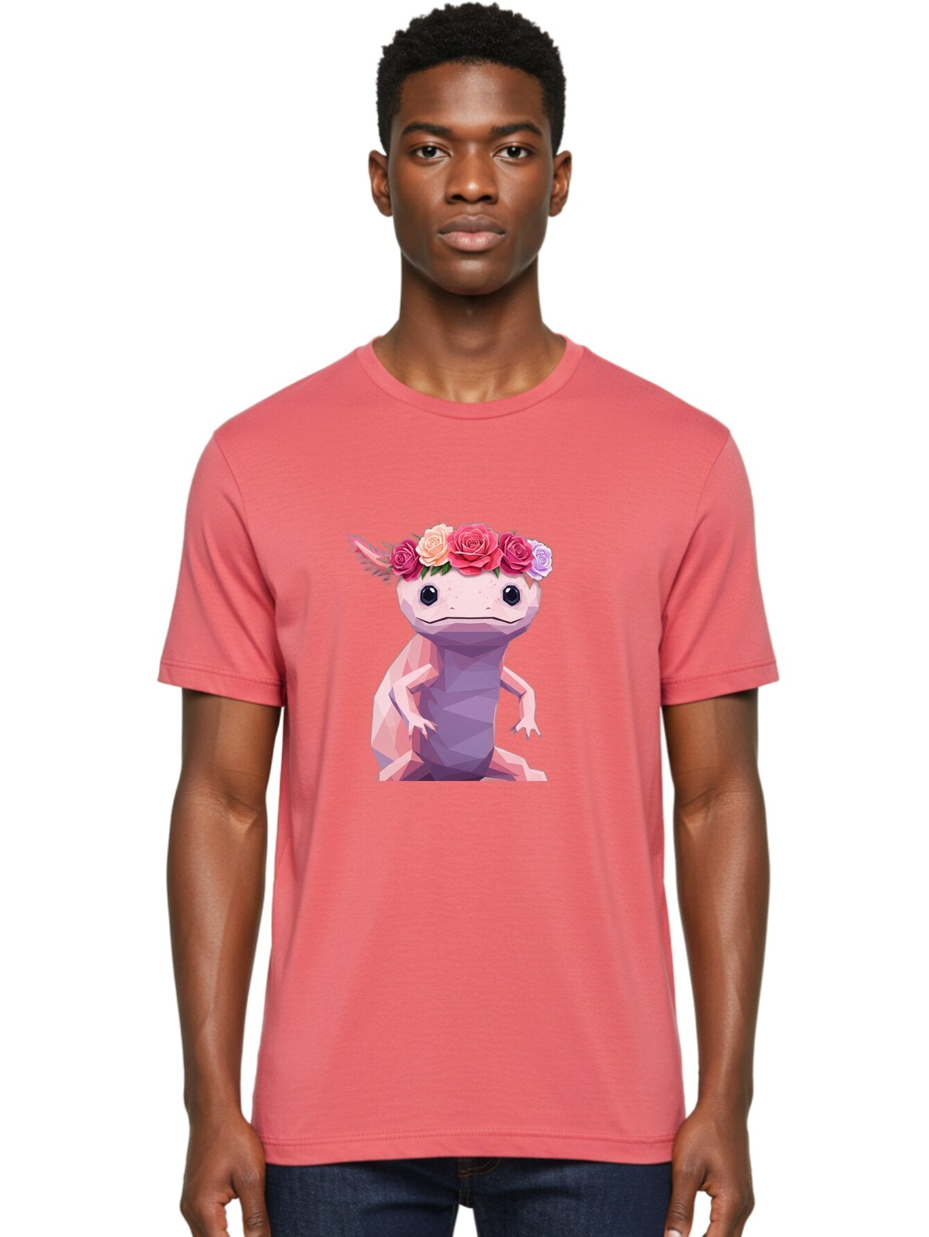 Axolotl-With-Flowers-1 Men'S Graphic Tee, 100% Cotton, Comfortable Casual Summer Wear, Machine Washable, Vintage Camera, Old Camera, Antique Camera, Black Camera, Classic Photography, Photography Equipment, Nostalgic Device, Film Camera, Baq312 19