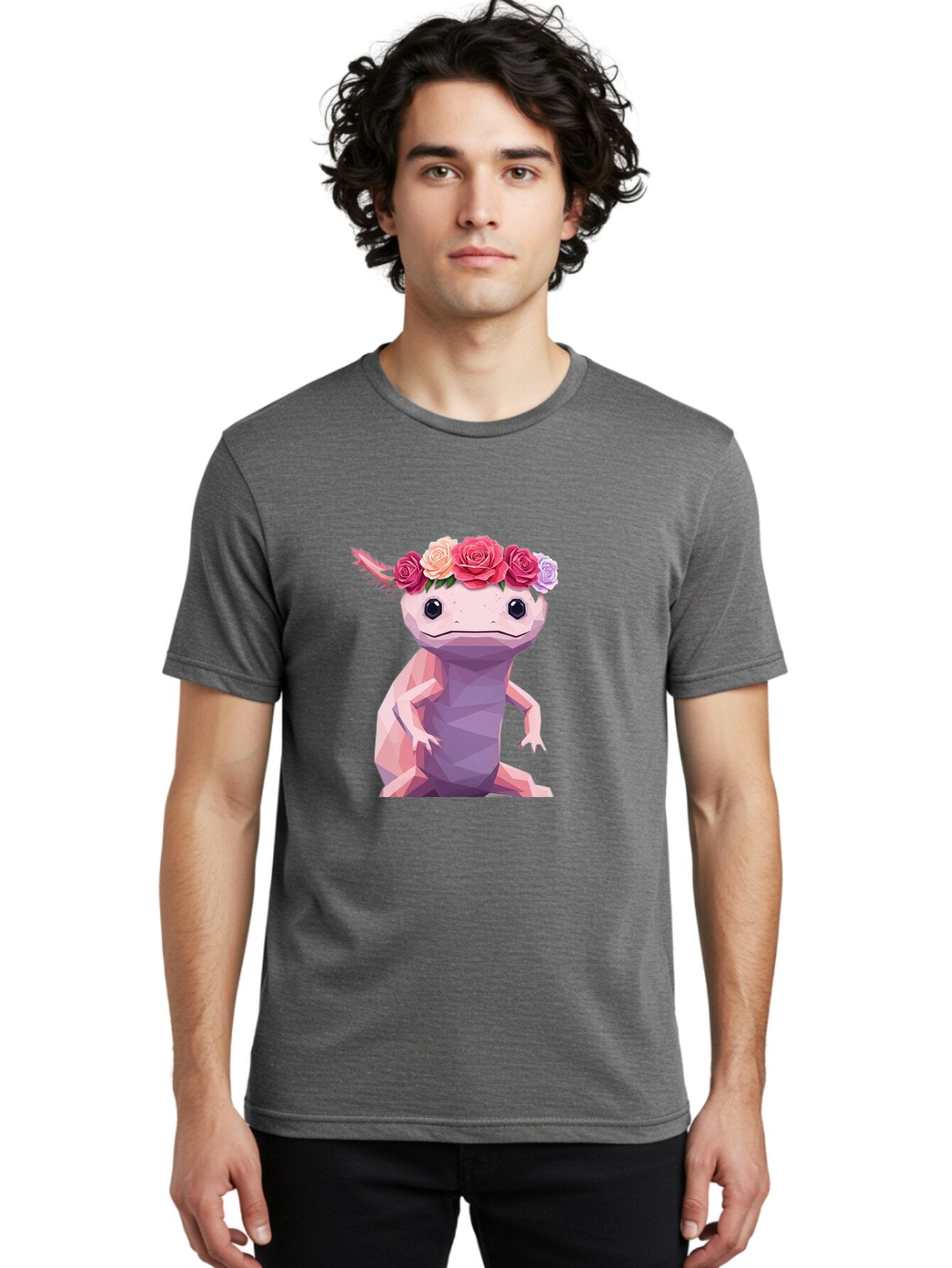 Axolotl-With-Flowers-1 Men'S Graphic Tee, 100% Cotton, Comfortable Casual Summer Wear, Machine Washable, Vintage Camera, Old Camera, Antique Camera, Black Camera, Classic Photography, Photography Equipment, Nostalgic Device, Film Camera, Baq312 18