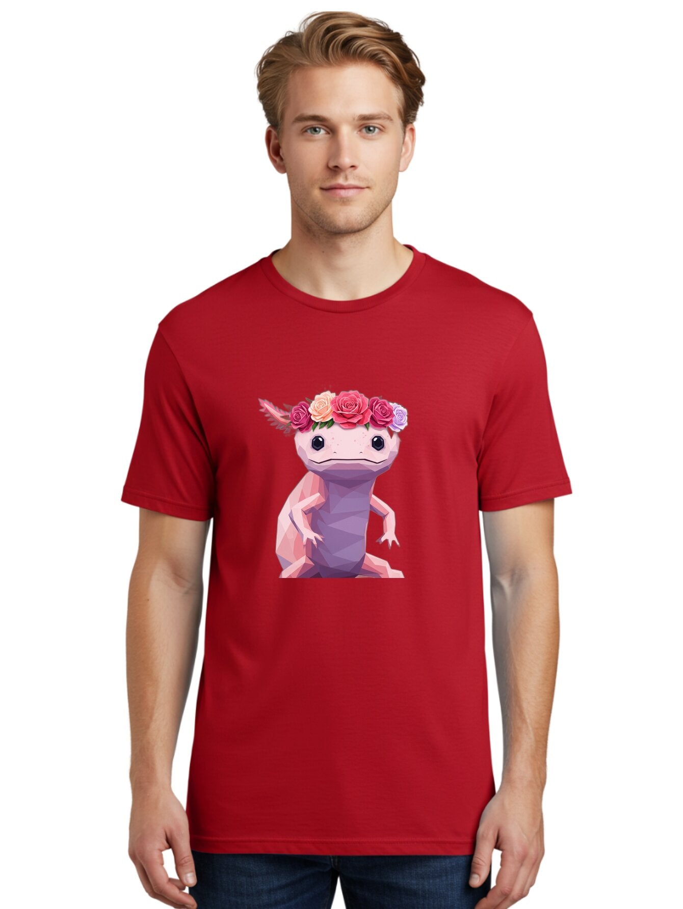 Axolotl-With-Flowers-1 Men'S Graphic Tee, 100% Cotton, Comfortable Casual Summer Wear, Machine Washable, Vintage Camera, Old Camera, Antique Camera, Black Camera, Classic Photography, Photography Equipment, Nostalgic Device, Film Camera, Baq312 27