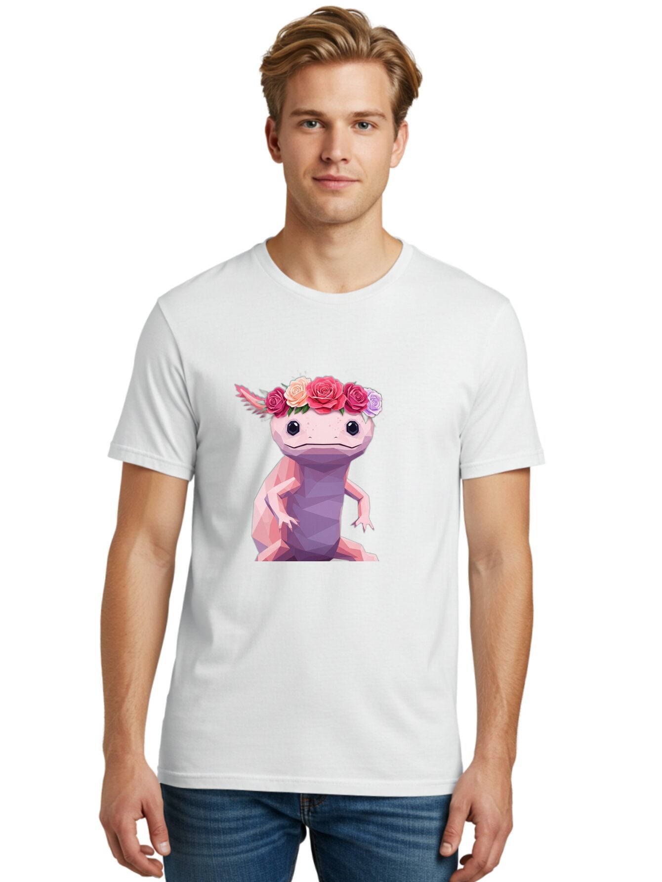 Axolotl-With-Flowers-1 Men'S Graphic Tee, 100% Cotton, Comfortable Casual Summer Wear, Machine Washable, Vintage Camera, Old Camera, Antique Camera, Black Camera, Classic Photography, Photography Equipment, Nostalgic Device, Film Camera, Baq312 22