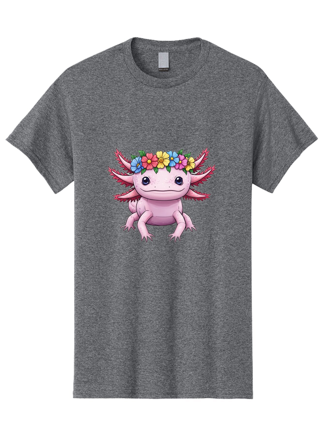 Axolotl-With-Flowers-2 Men'S Graphic Tee, 100% Cotton, Comfortable Casual Summer Wear, Machine Washable, Vintage Camera, Old Camera, Antique Camera, Black Camera, Classic Photography, Photography Equipment, Nostalgic Device, Film Camera, Baq313 3