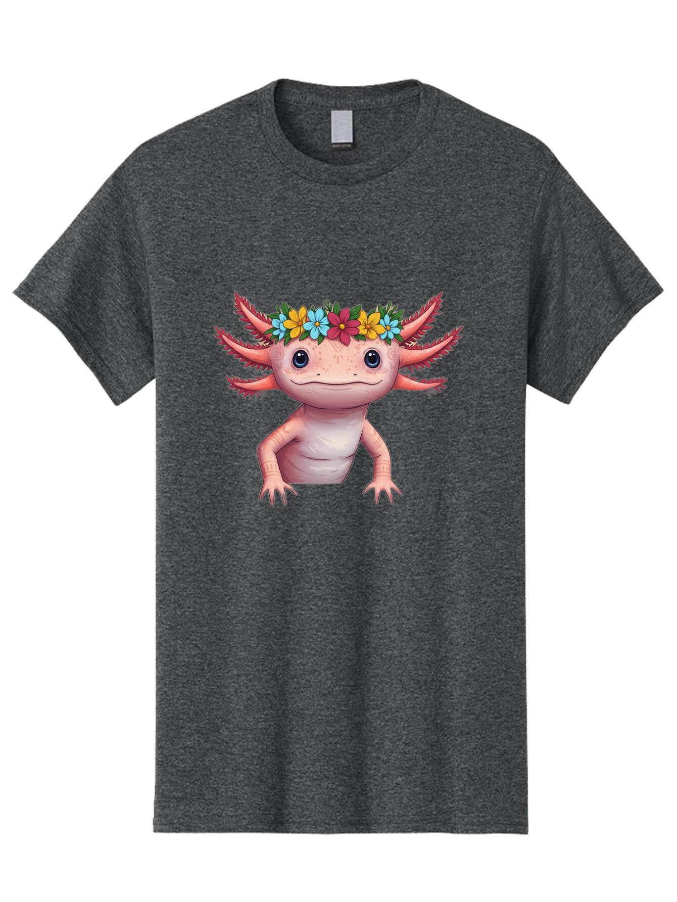 Axolotl-With-Flowers-3 Men'S Graphic Tee, 100% Cotton, Comfortable Casual Summer Wear, Machine Washable, Vintage Camera, Old Camera, Antique Camera, Black Camera, Classic Photography, Photography Equipment, Nostalgic Device, Film Camera, Baq314 14