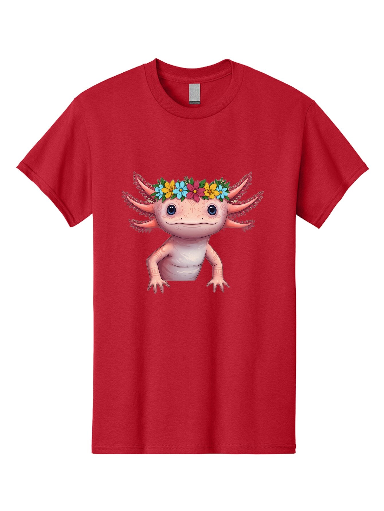 Axolotl-With-Flowers-3 Men'S Graphic Tee, 100% Cotton, Comfortable Casual Summer Wear, Machine Washable, Vintage Camera, Old Camera, Antique Camera, Black Camera, Classic Photography, Photography Equipment, Nostalgic Device, Film Camera, Baq314 3