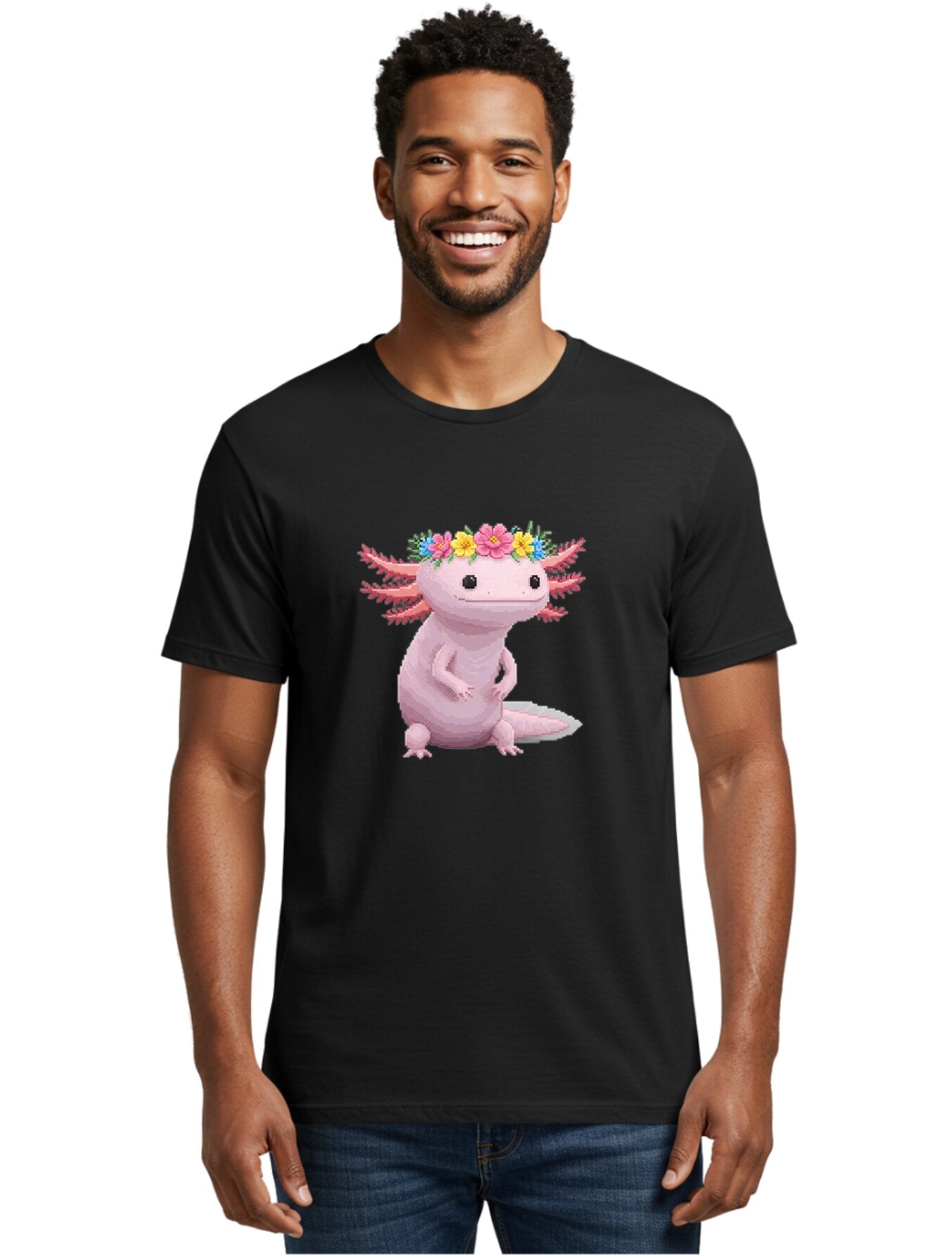 Axolotl-With-Flowers Men'S Graphic Tee, 100% Cotton, Comfortable Casual Summer Wear, Machine Washable, Vintage Camera, Old Camera, Antique Camera, Black Camera, Classic Photography, Photography Equipment, Nostalgic Device, Film Camera, Baq315 26