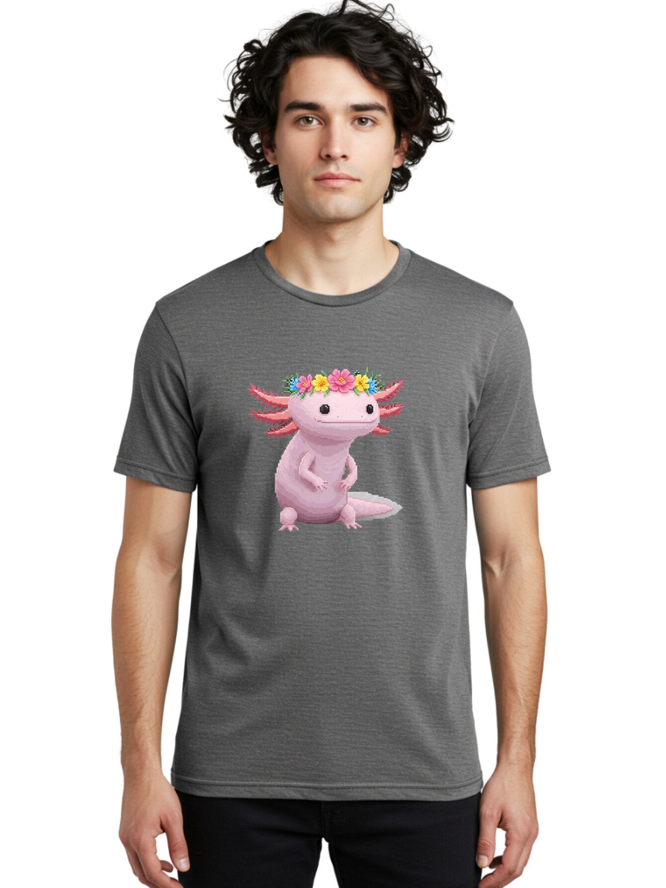 Axolotl-With-Flowers Men'S Graphic Tee, 100% Cotton, Comfortable Casual Summer Wear, Machine Washable, Vintage Camera, Old Camera, Antique Camera, Black Camera, Classic Photography, Photography Equipment, Nostalgic Device, Film Camera, Baq315 20